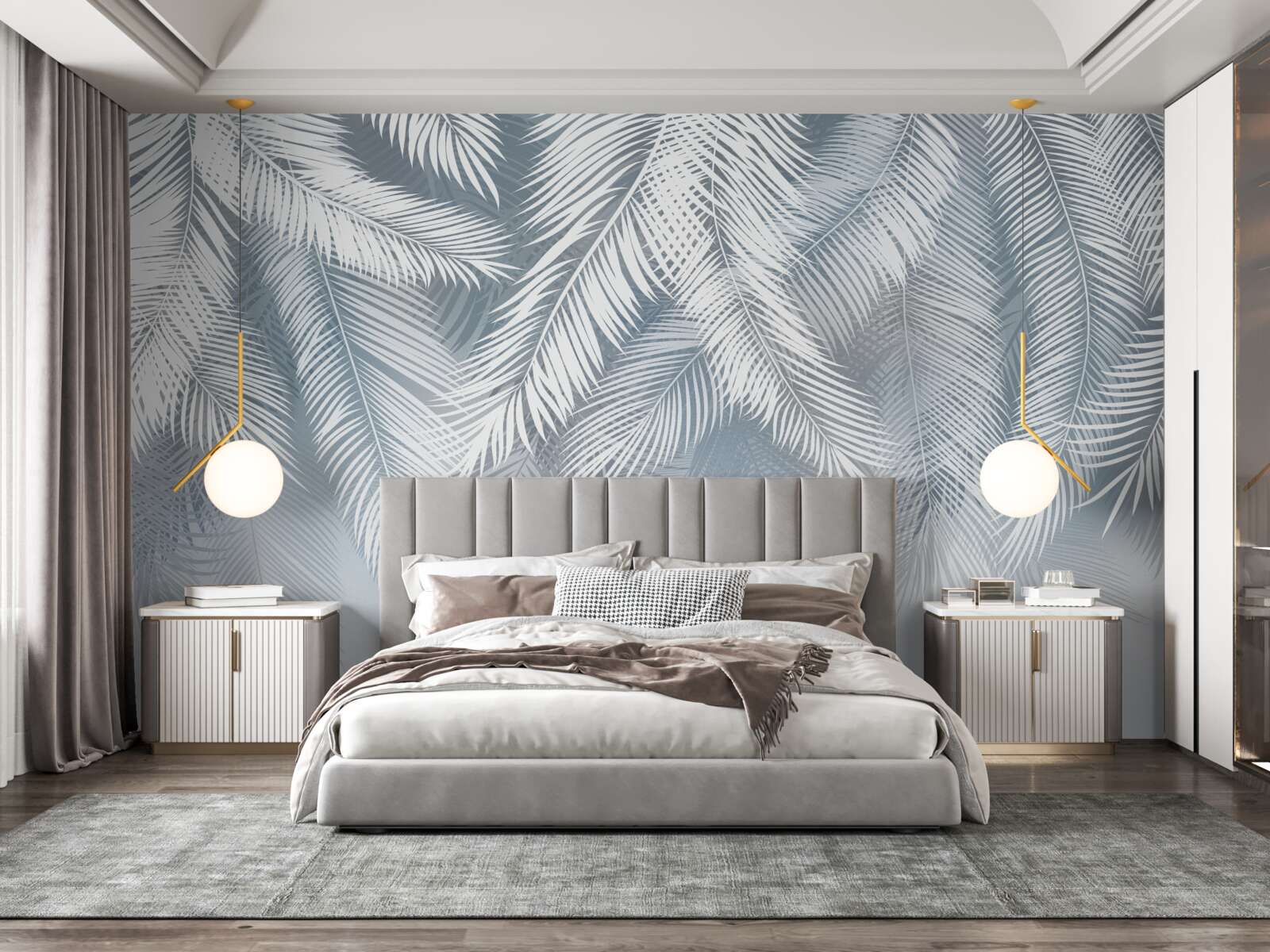 Фотошпалери пір'ясте листя, що звисає