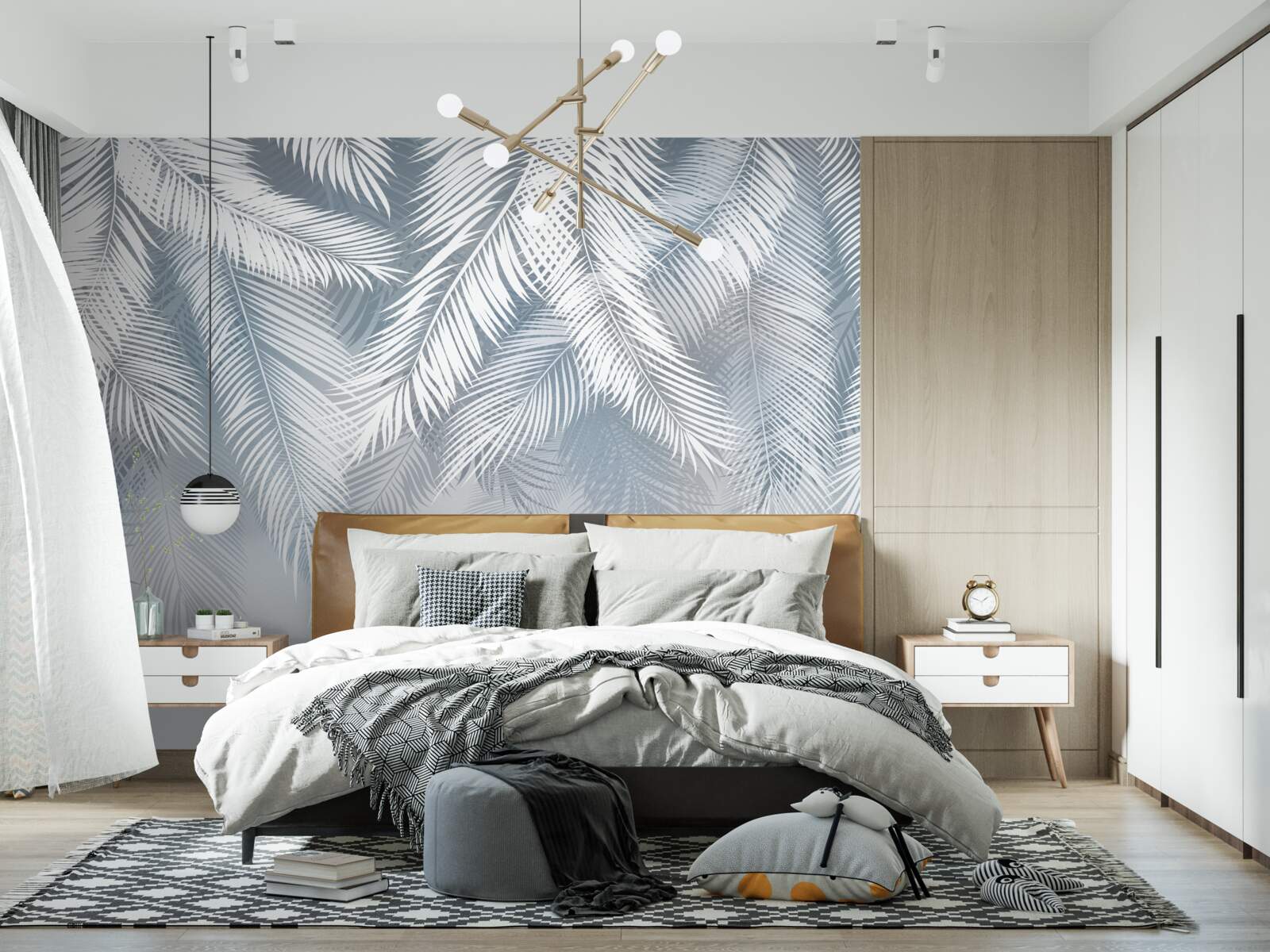 Фотошпалери пір'ясте листя, що звисає