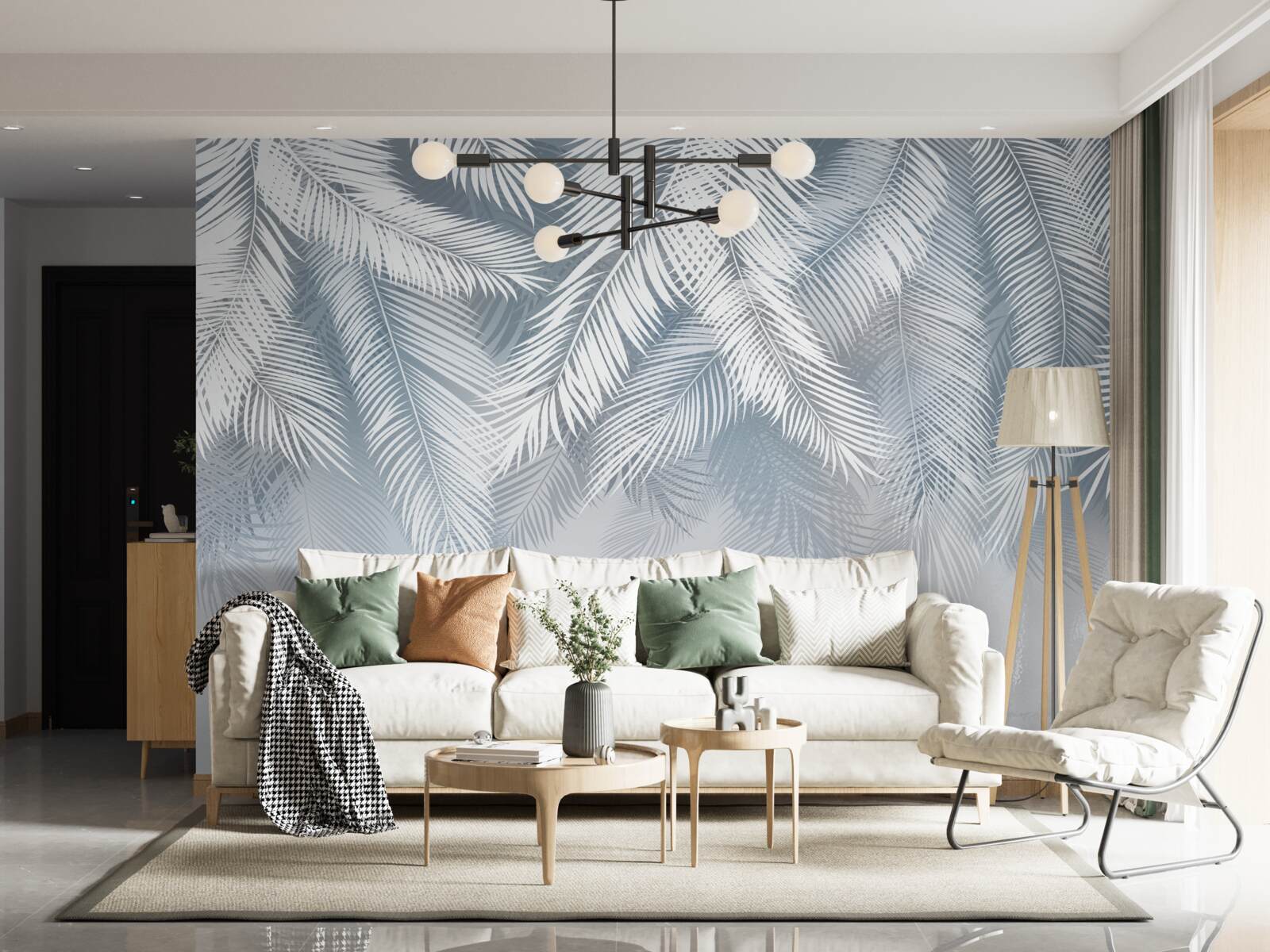 Фотошпалери пір'ясте листя, що звисає