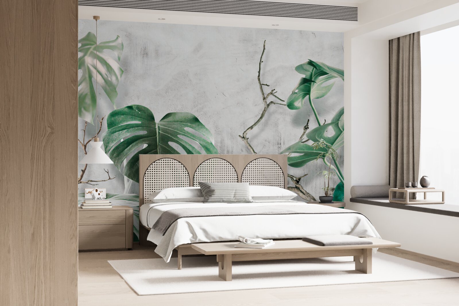 Фотошпалери тропічні монстри із зеленими гілками