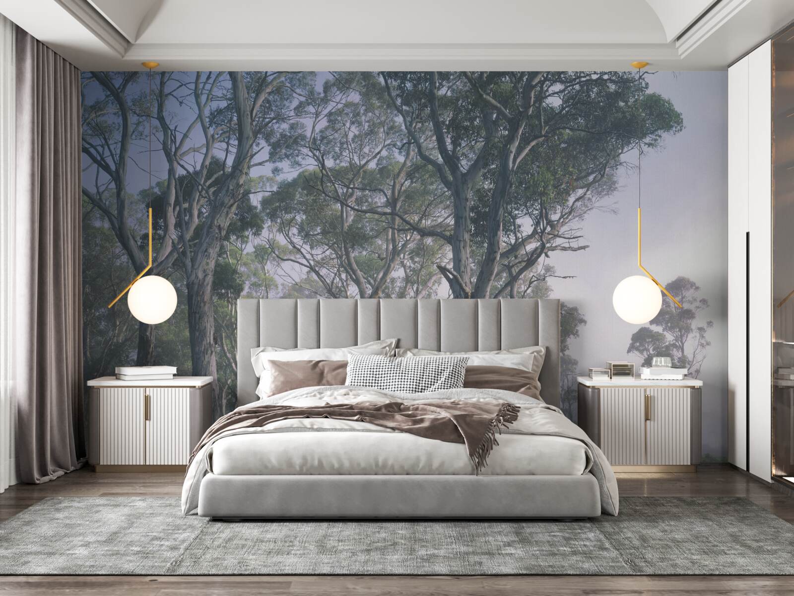 Фотошпалери ранок прокидається в туманному лісі