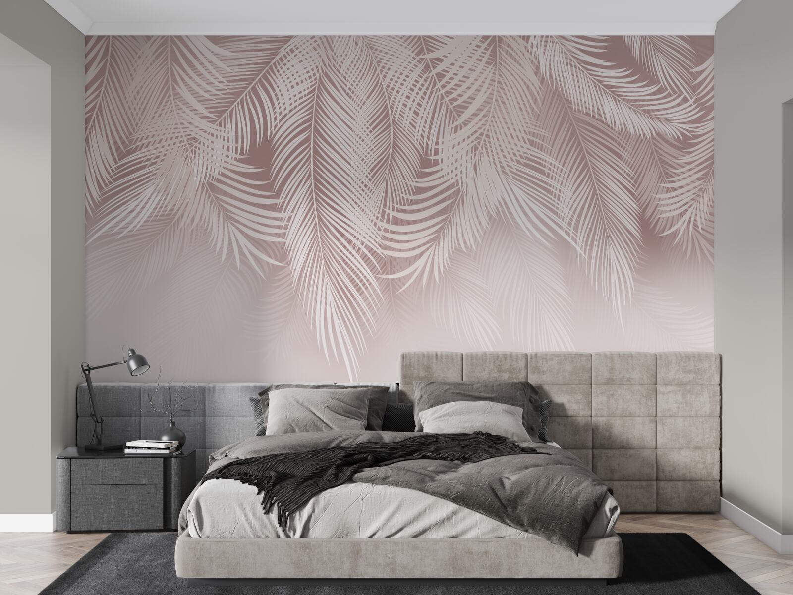 Фотошпалери бліде пальмове листя звисає