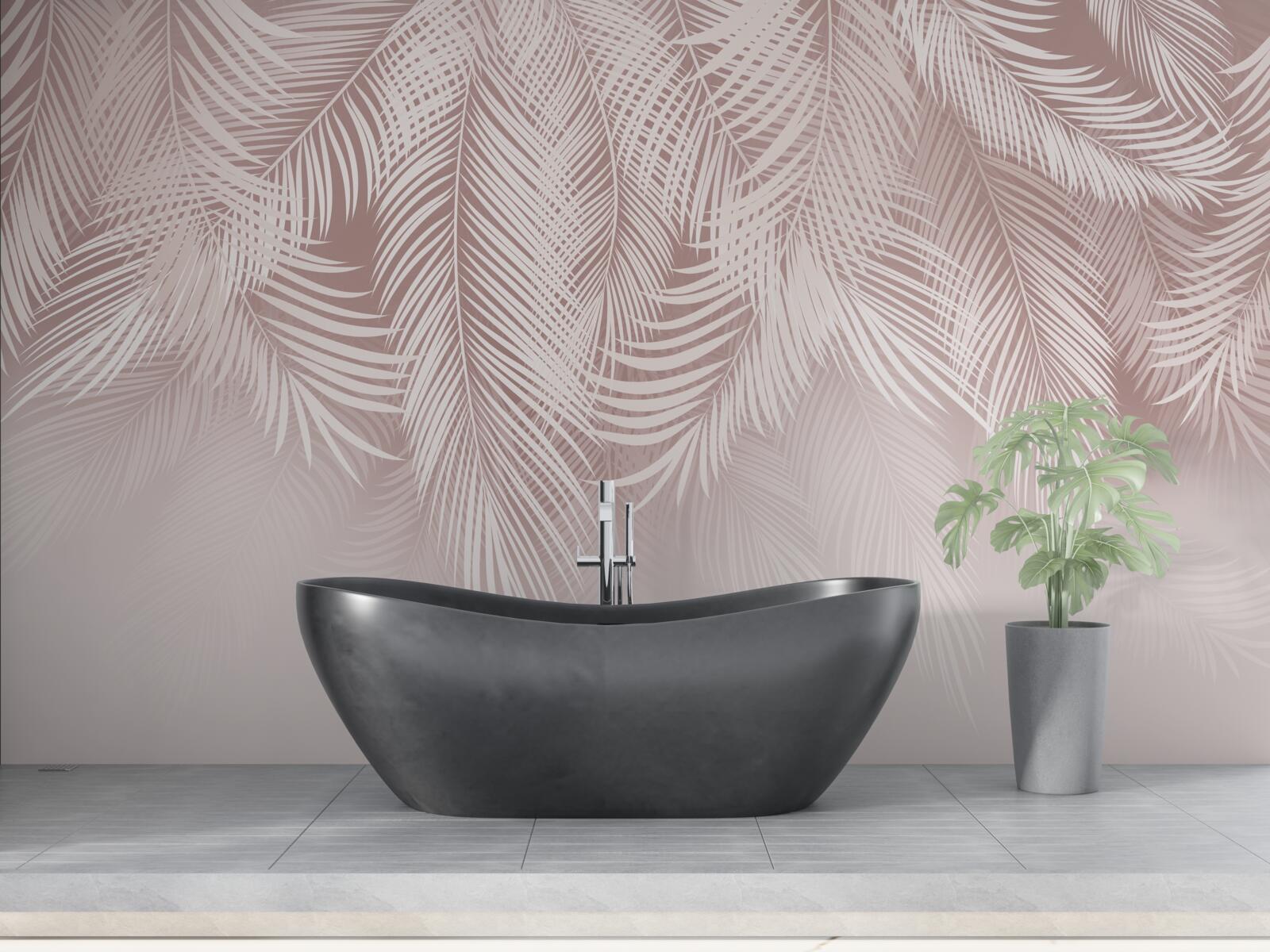 Фотошпалери бліде пальмове листя звисає