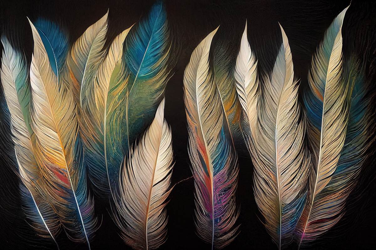 Фотошпалери конструкція з пташиного пір'я