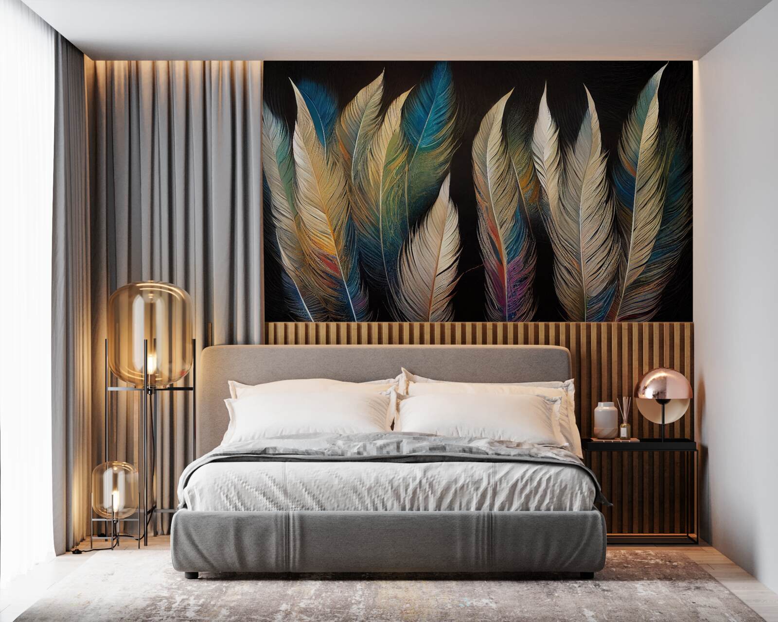 Фотошпалери конструкція з пташиного пір'я