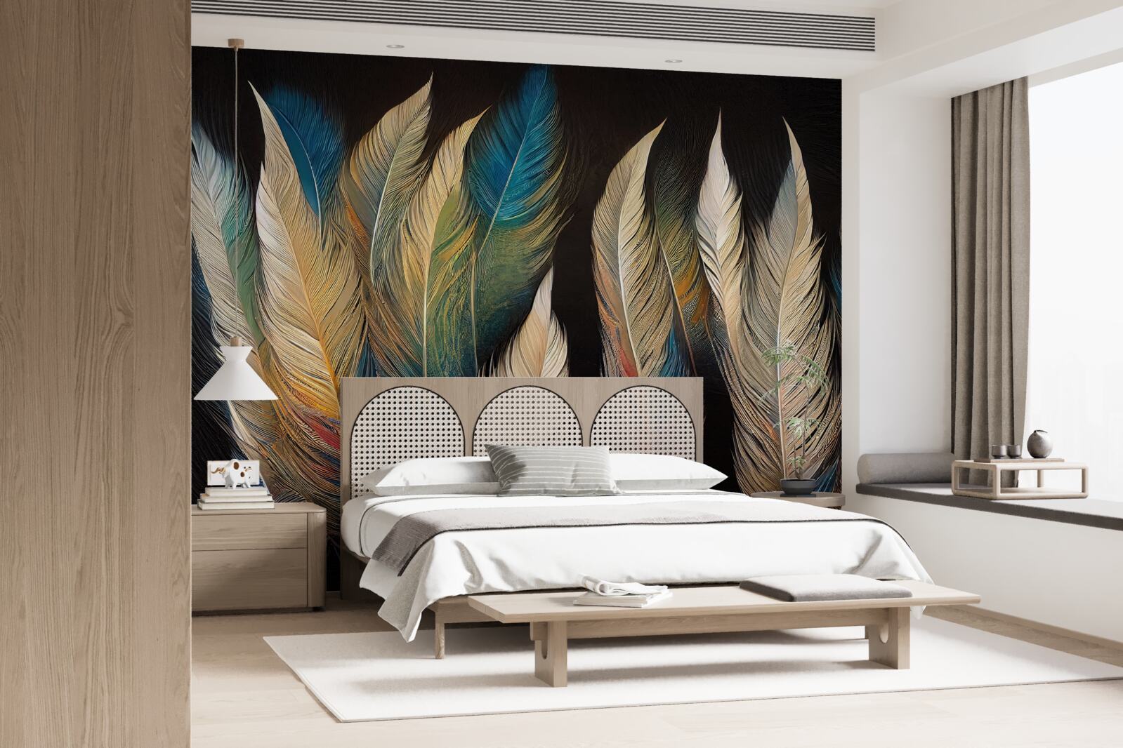 Фотошпалери конструкція з пташиного пір'я