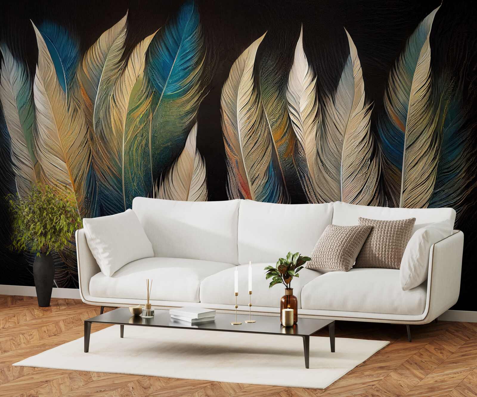 Фотошпалери конструкція з пташиного пір'я