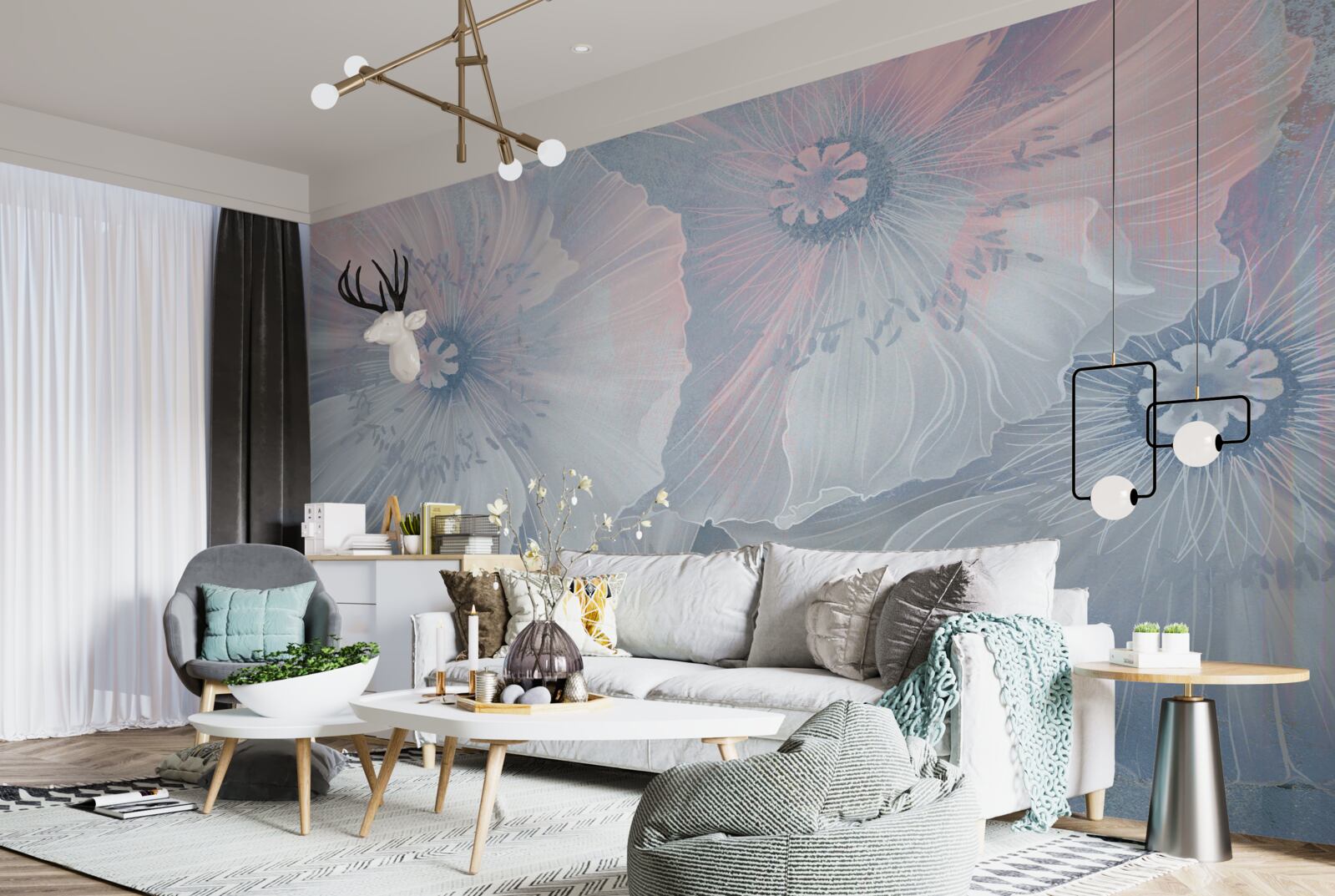 Фотошпалери фонове зображення з маками, що змінюють колір, як хамелеони