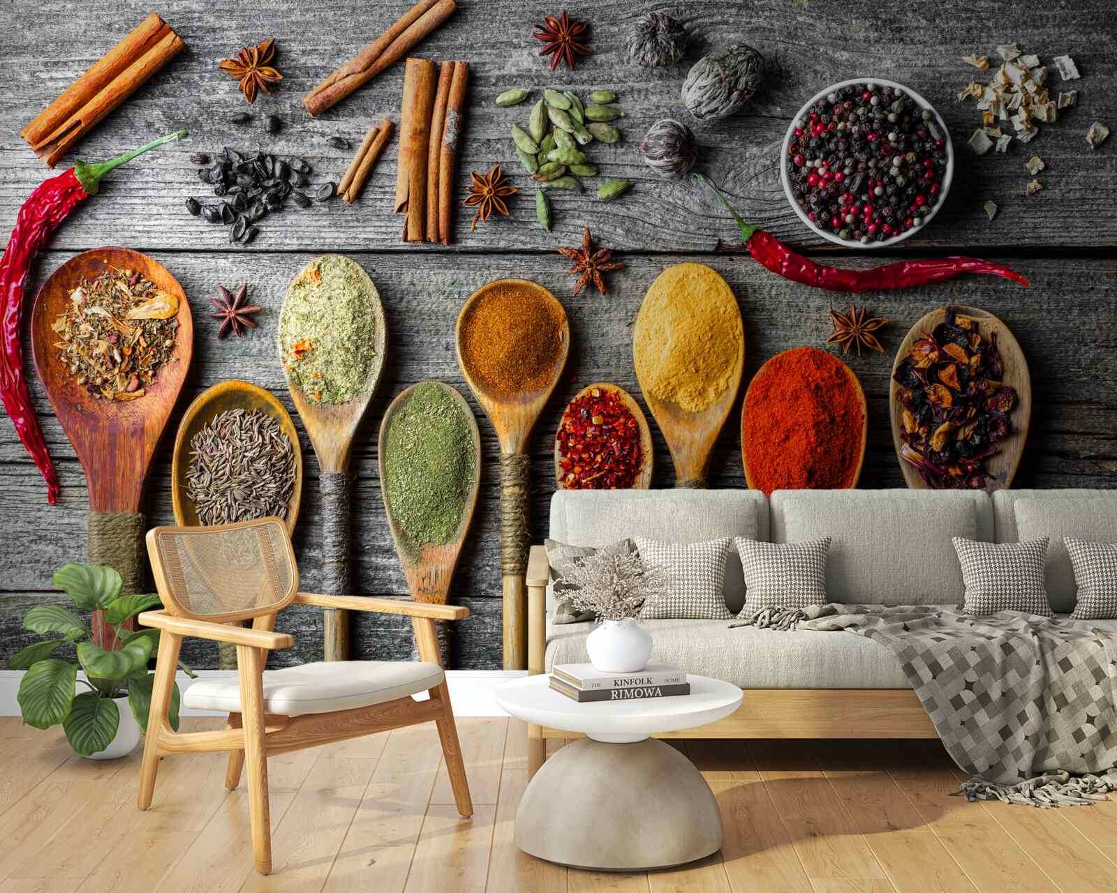 Фотошпалери легкі приправи в столових приборах