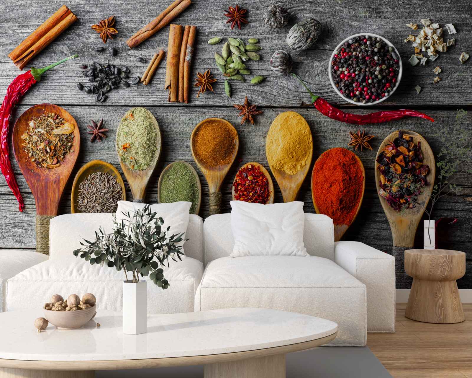 Фотошпалери легкі приправи в столових приборах