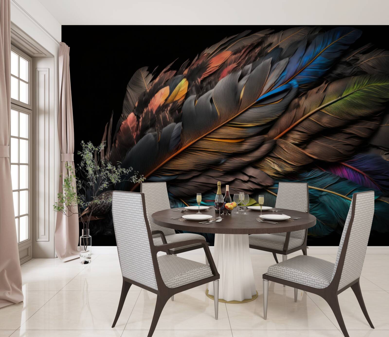 Фотошпалери світлий колір пташиного пір'я