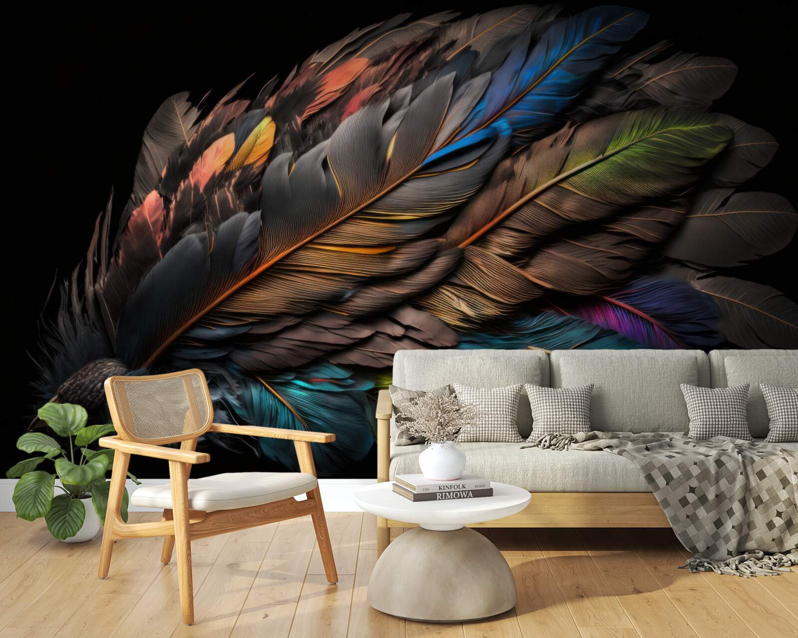 Фотошпалери світлий колір пташиного пір'я