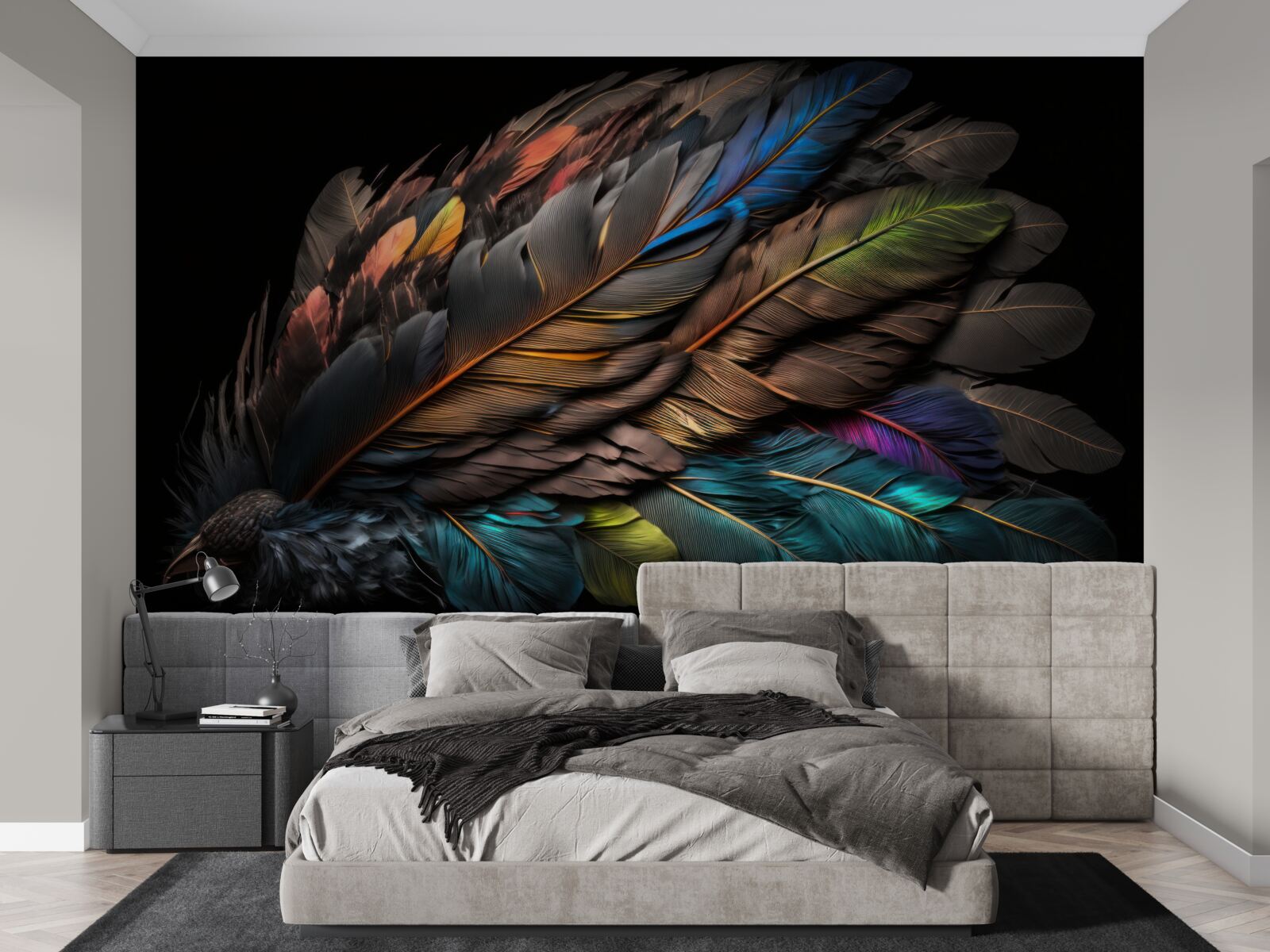 Фотошпалери світлий колір пташиного пір'я