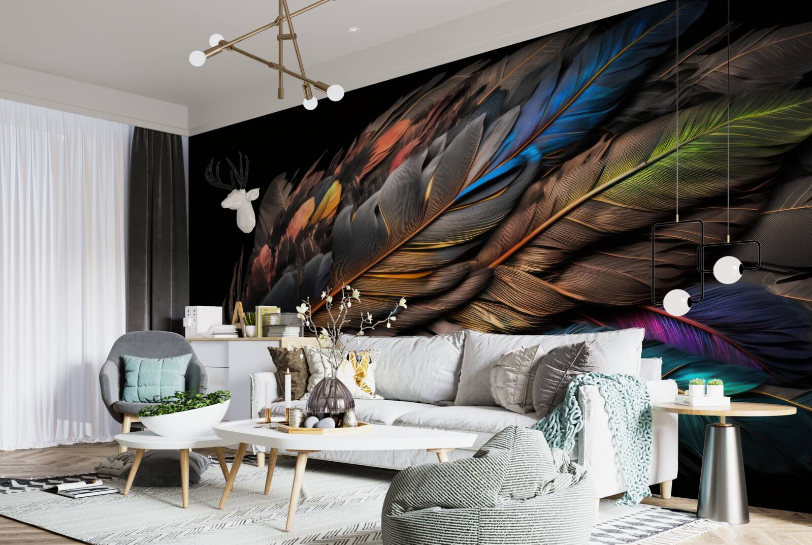 Фотошпалери світлий колір пташиного пір'я