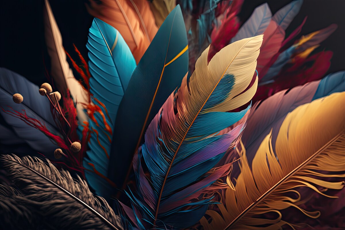 Фотошпалери екстравагантне абстрактне оперення