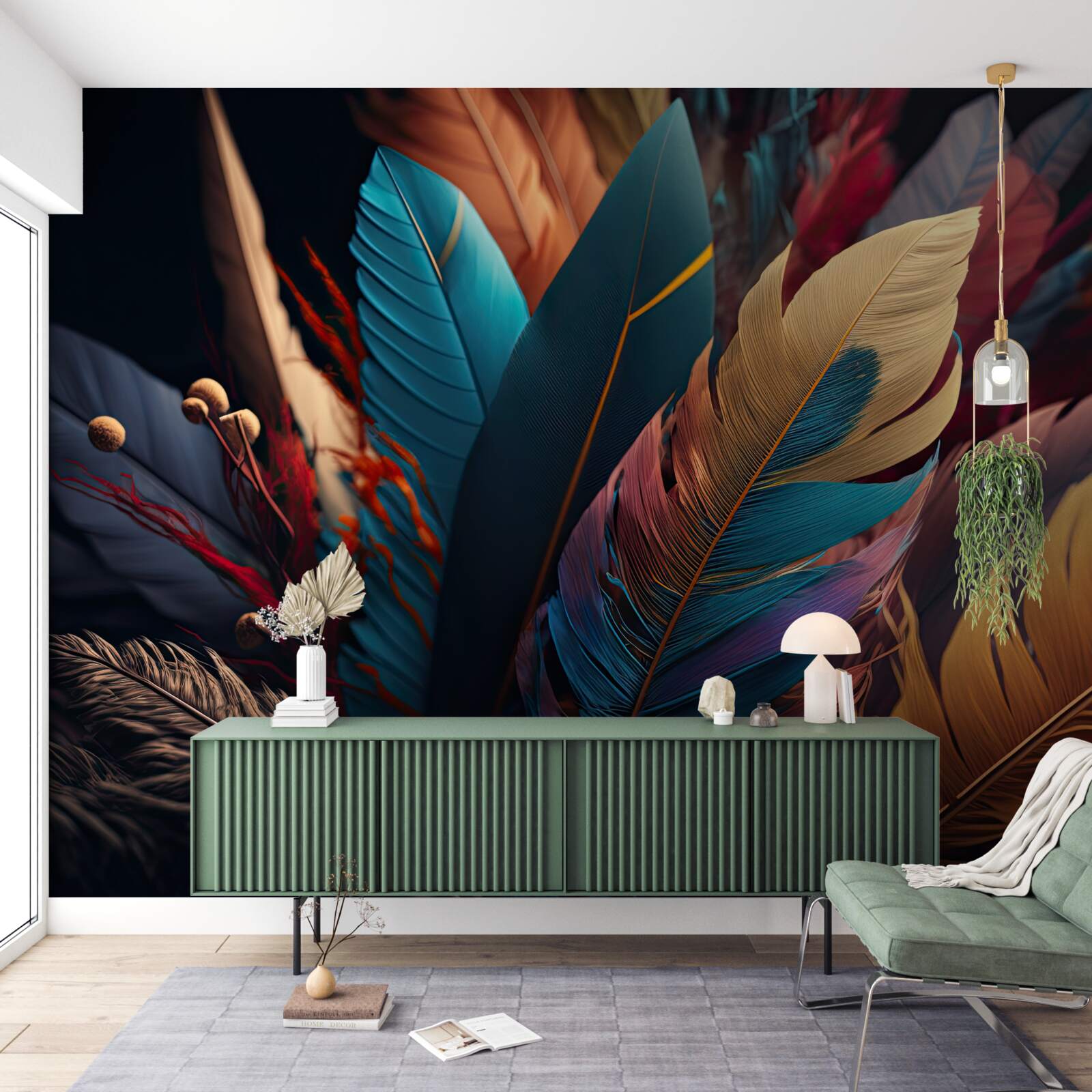 Фотошпалери екстравагантне абстрактне оперення