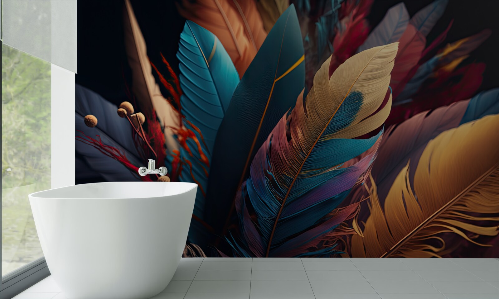 Фотошпалери екстравагантне абстрактне оперення