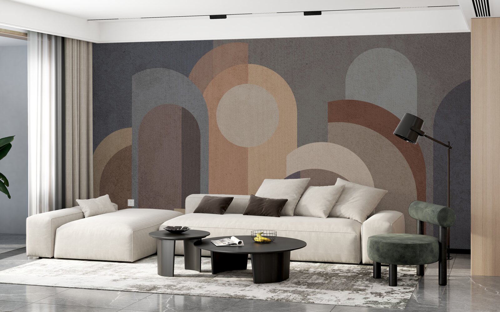 Фотошпалери абстрактне зображення осіннього лісу в сутінках