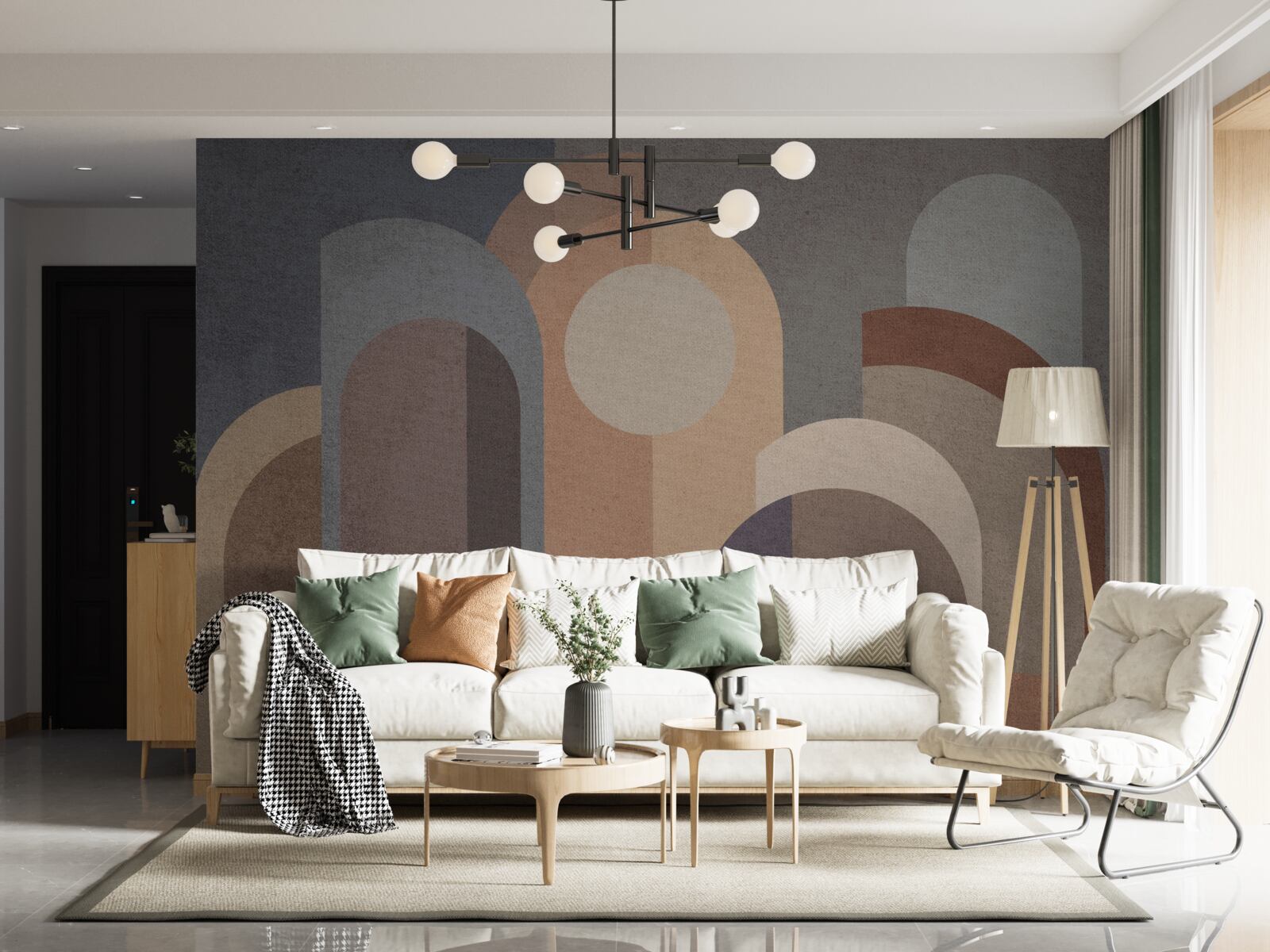 Фотошпалери абстрактне зображення осіннього лісу в сутінках