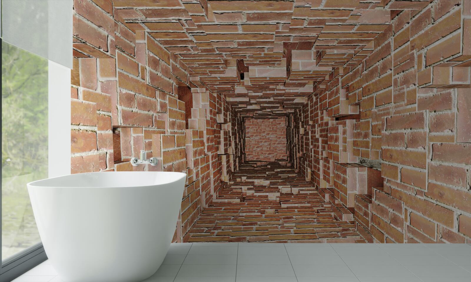 Фотошпалери вузькоформатна кладка колодязя