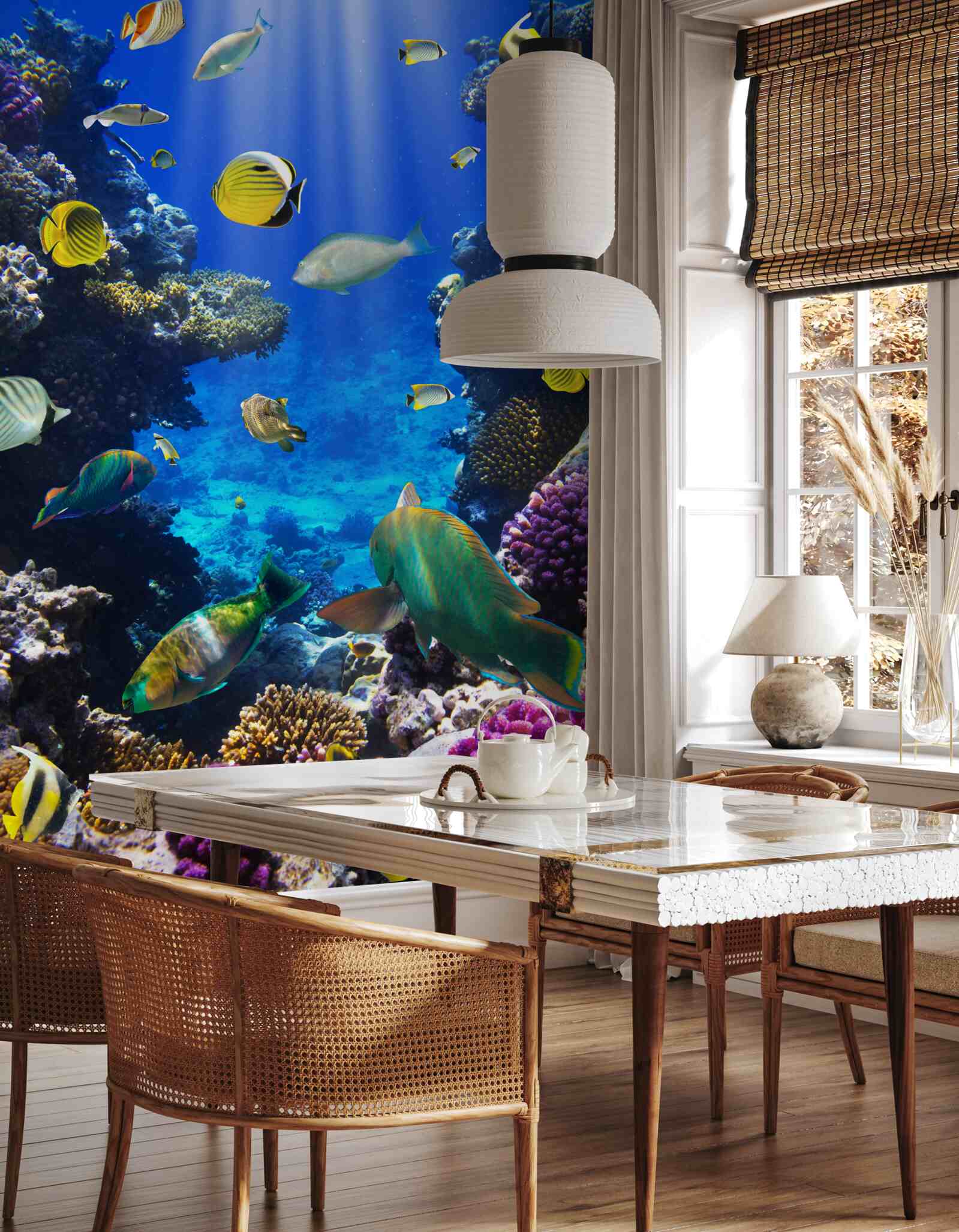 Фотошпалери риба в коралових рифах океану