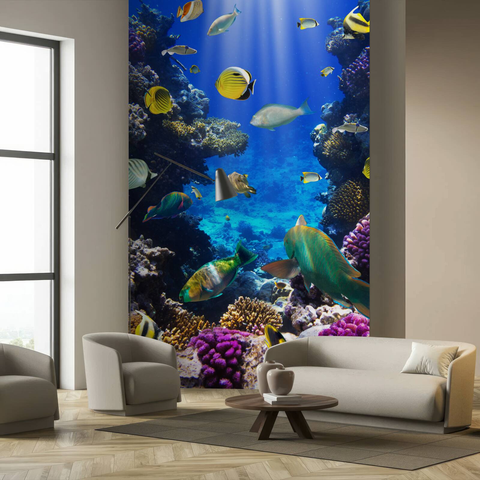 Фотошпалери риба в коралових рифах океану