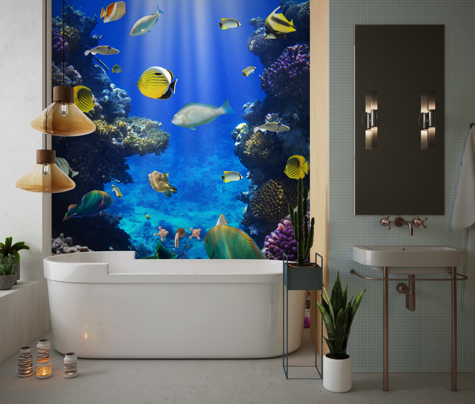 Фотошпалери риба в коралових рифах океану