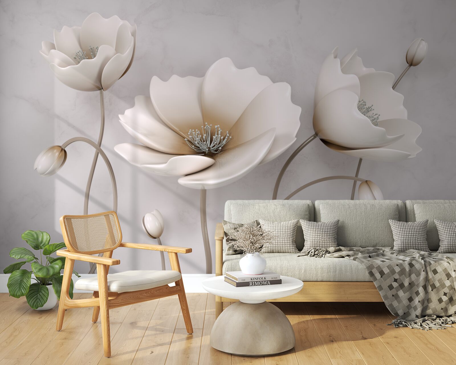 Фотошпалери прекрасні білосніжні квіти