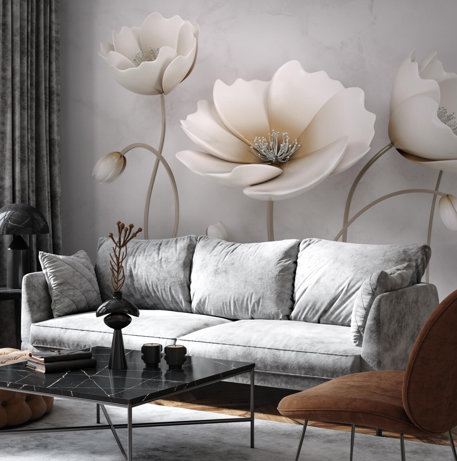 Фотошпалери прекрасні білосніжні квіти