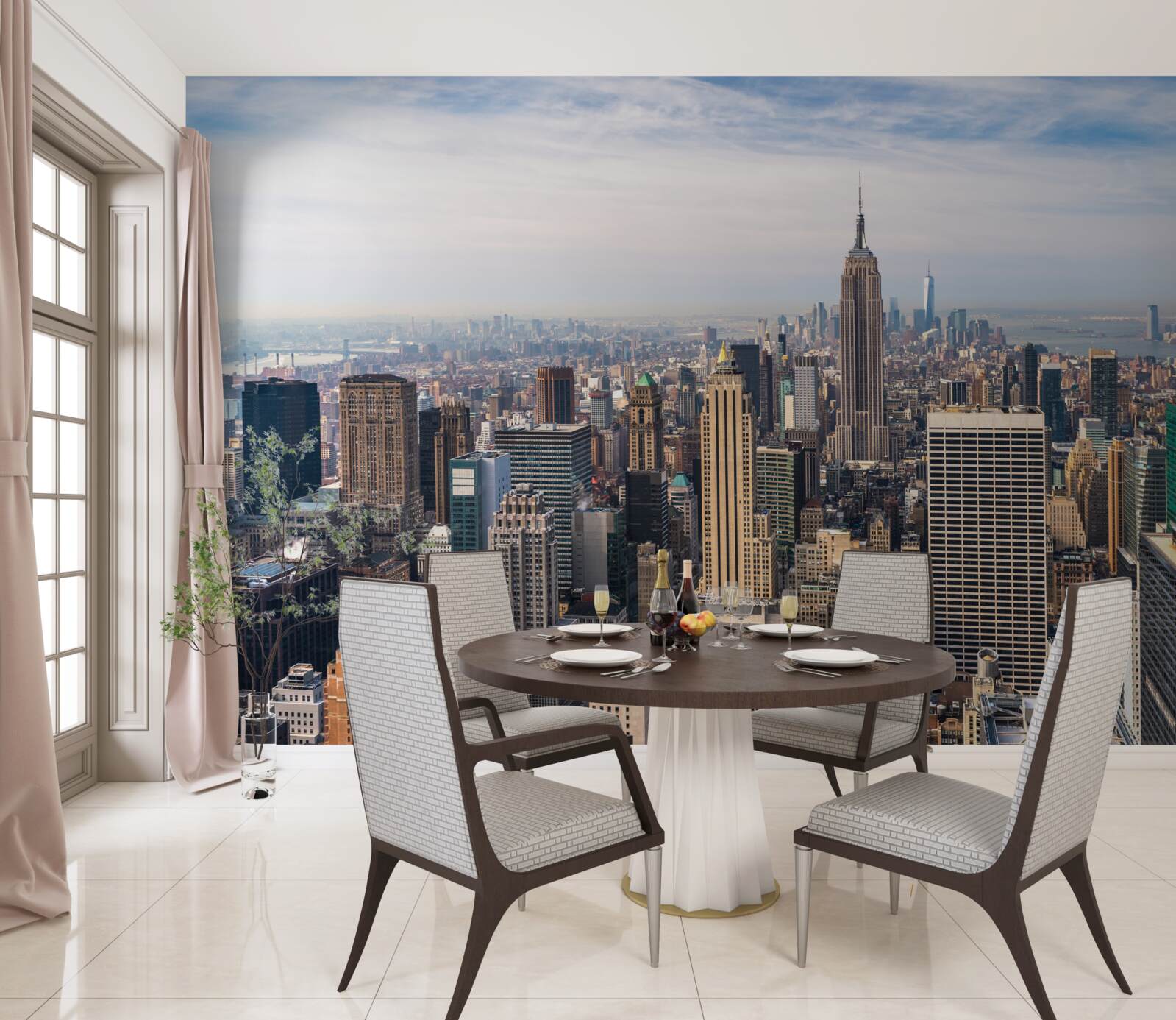 Фотошпалери вид на манхеттен з висоти пташиного польоту