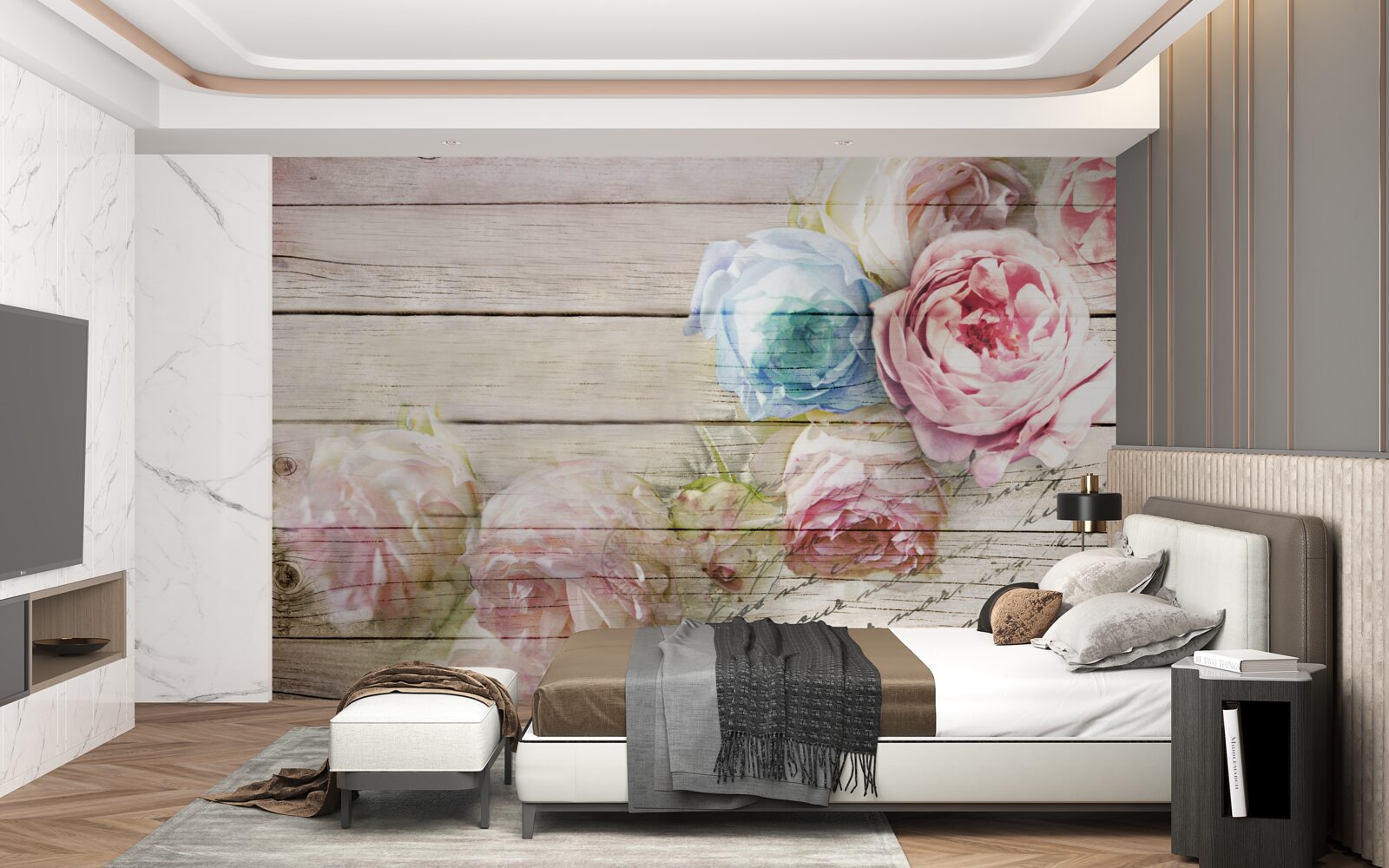 Фотошпалери набір троянд, схожих на півонії