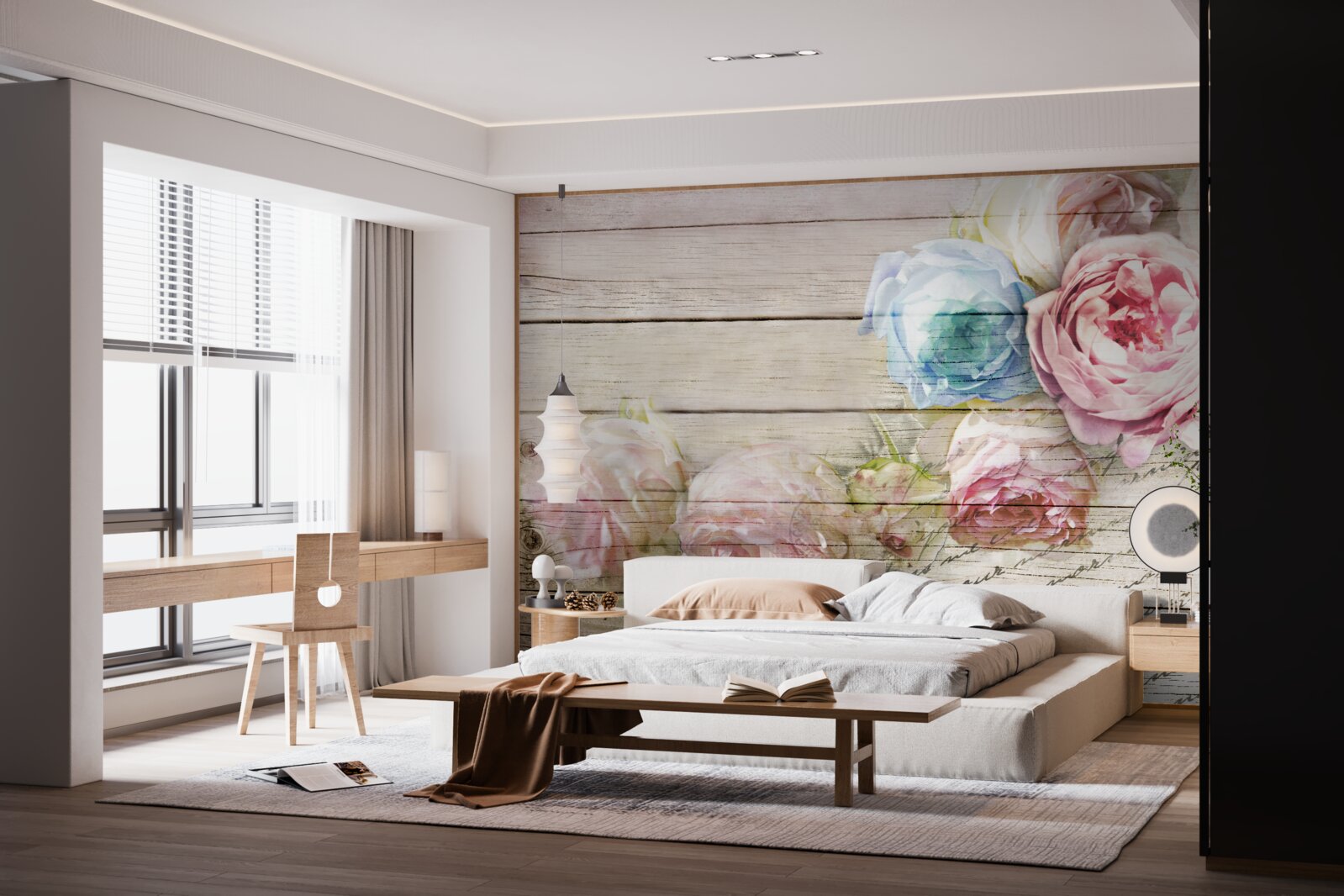 Фотошпалери набір троянд, схожих на півонії