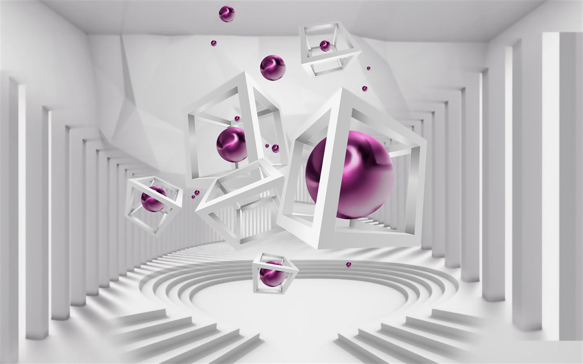 Фотошпалери геометричні фігури та сходи в концепції абстракції