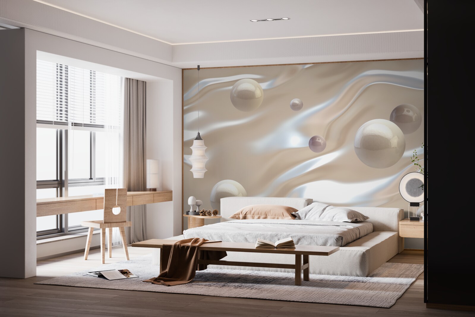 Фотошпалери золоті перлини на поверхні води