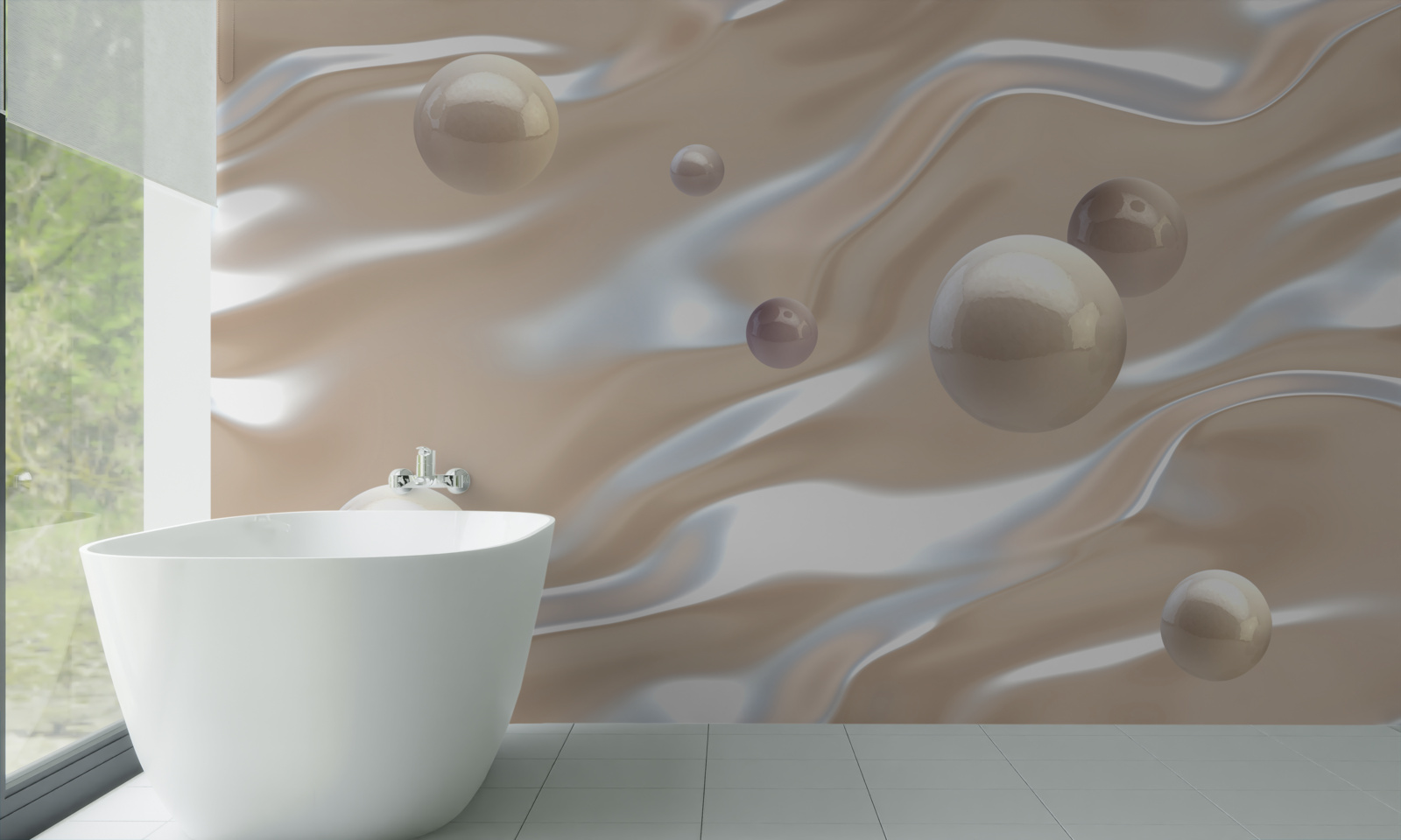 Фотошпалери золоті перлини на поверхні води