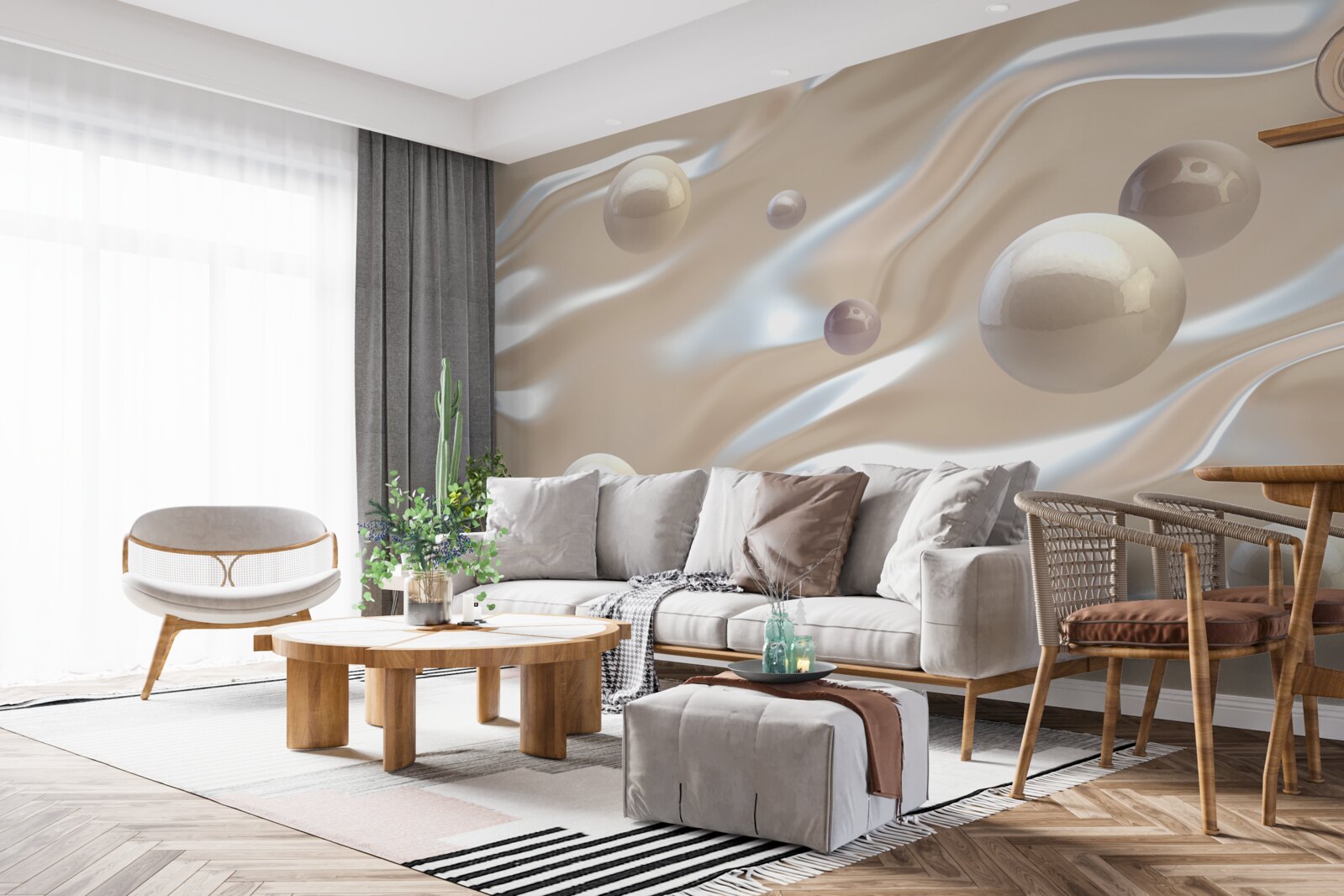 Фотошпалери золоті перлини на поверхні води