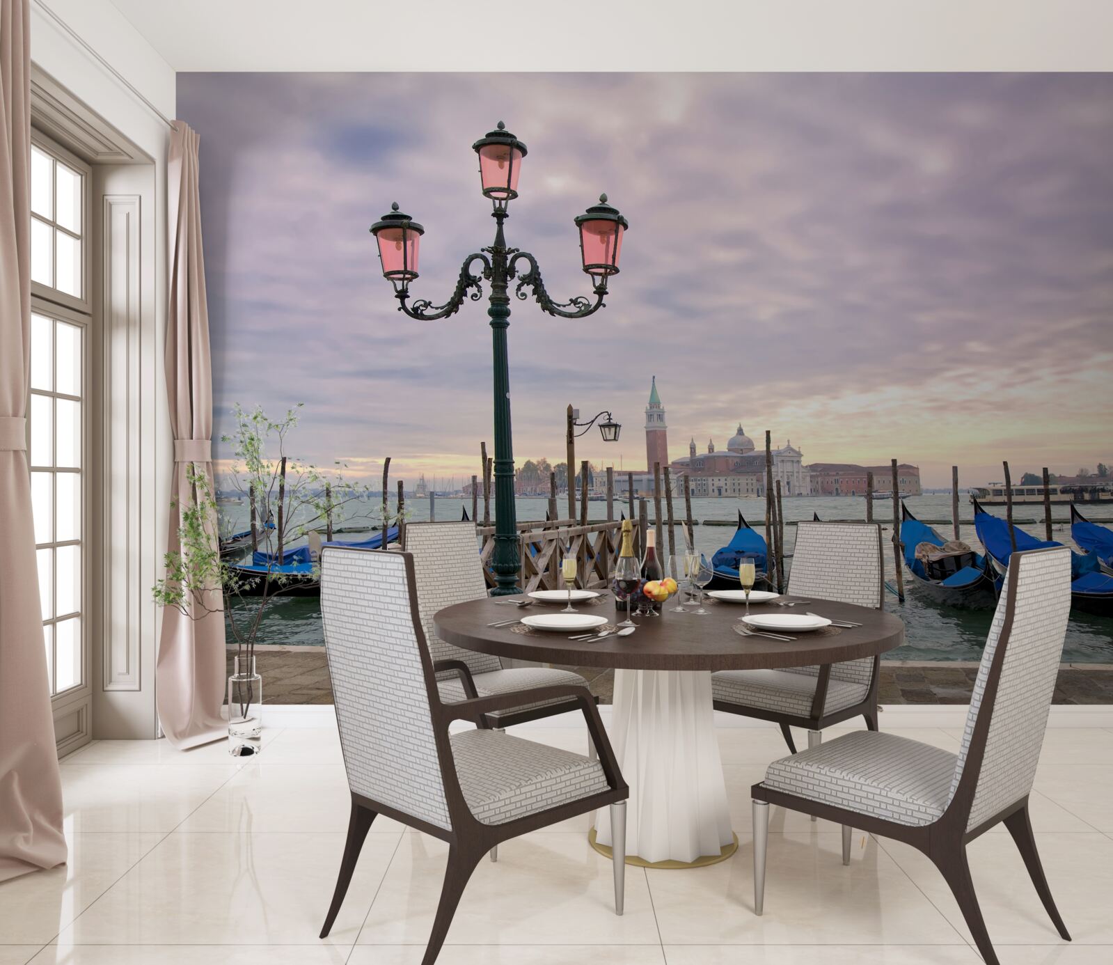 Фотошпалери венеціанські гондоли на причалі