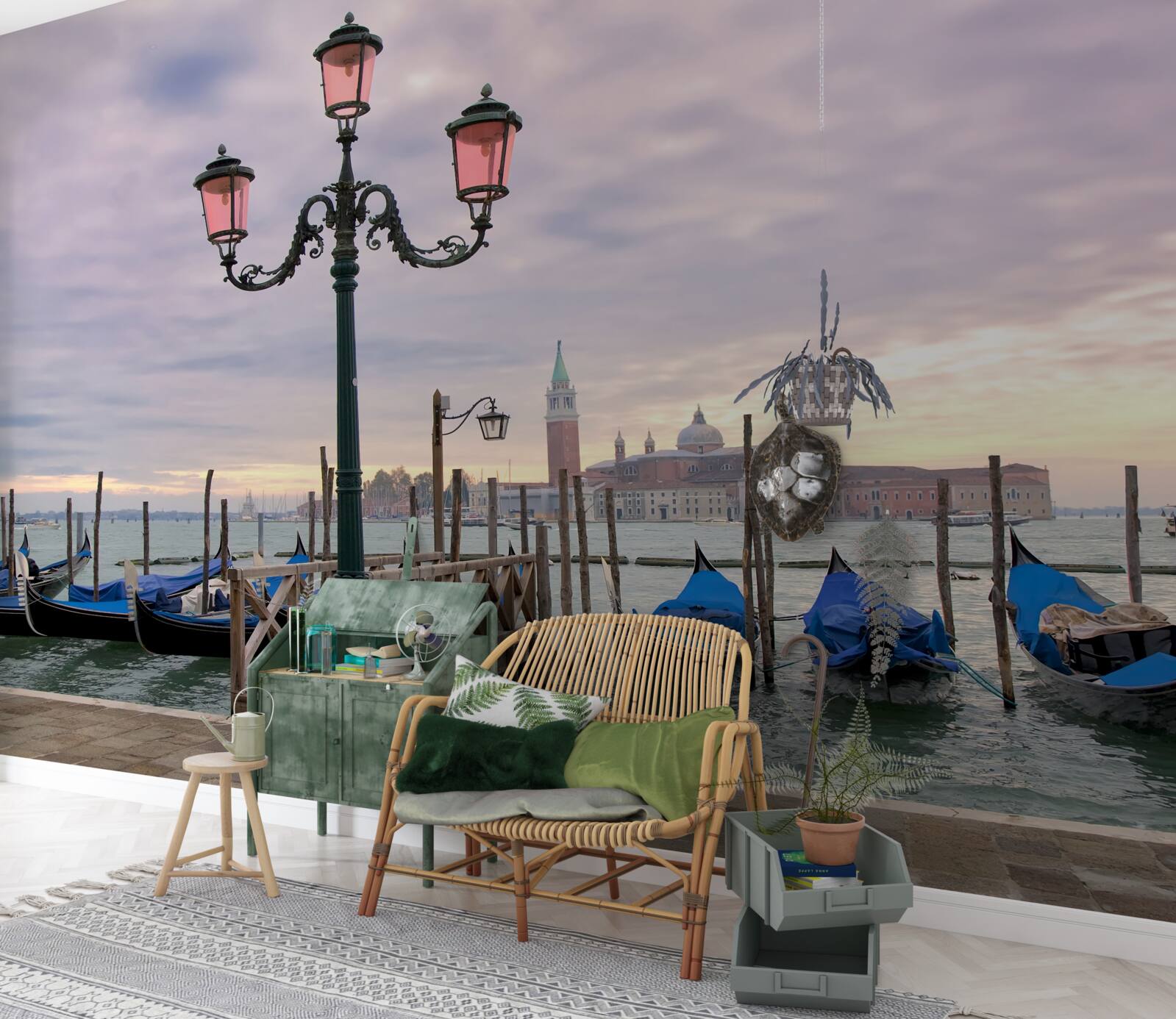 Фотошпалери венеціанські гондоли на причалі