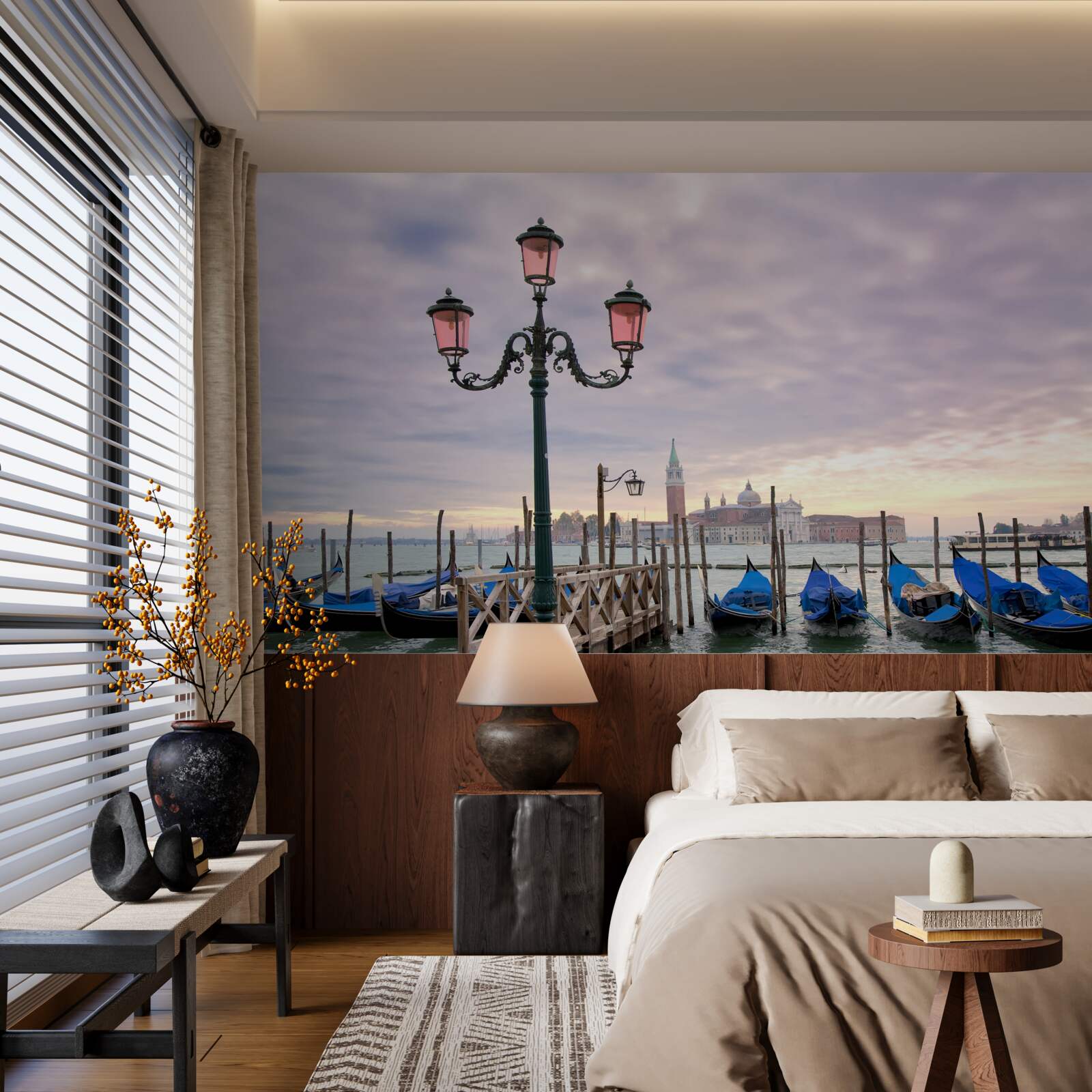 Фотошпалери венеціанські гондоли на причалі