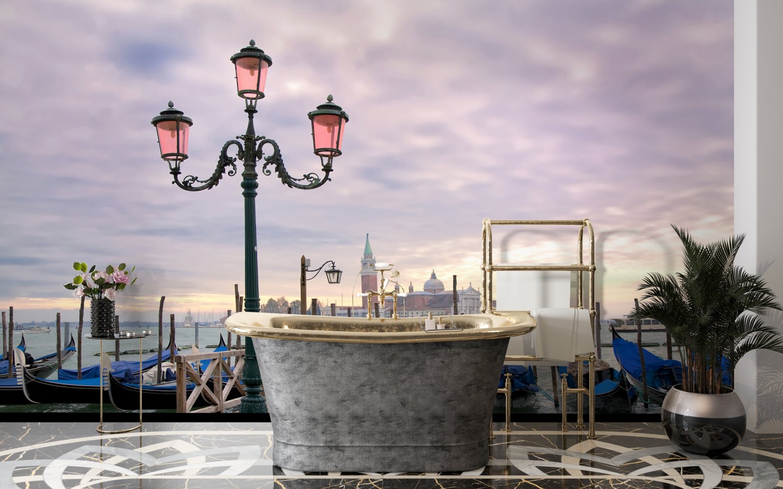 Фотошпалери венеціанські гондоли на причалі