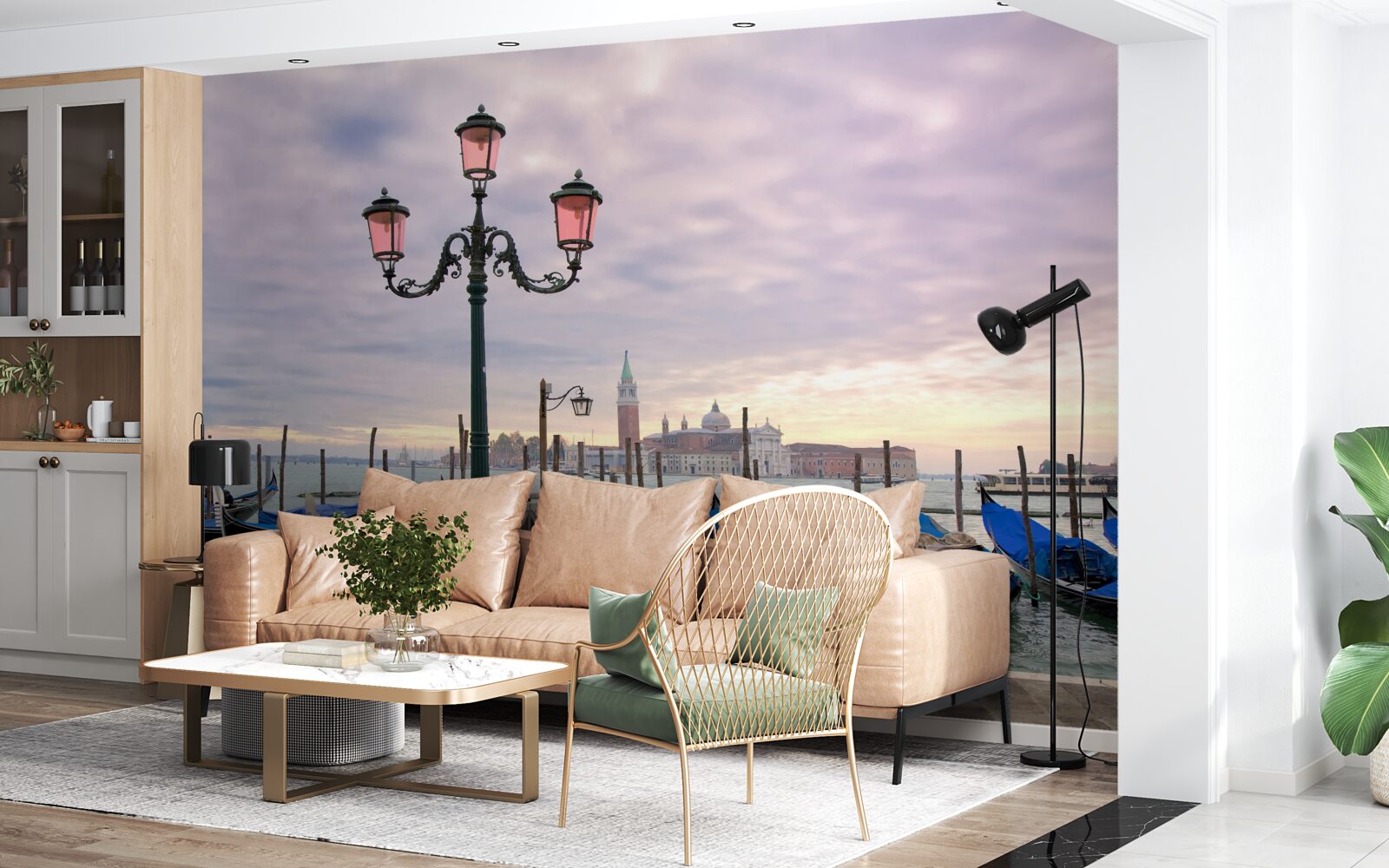 Фотошпалери венеціанські гондоли на причалі