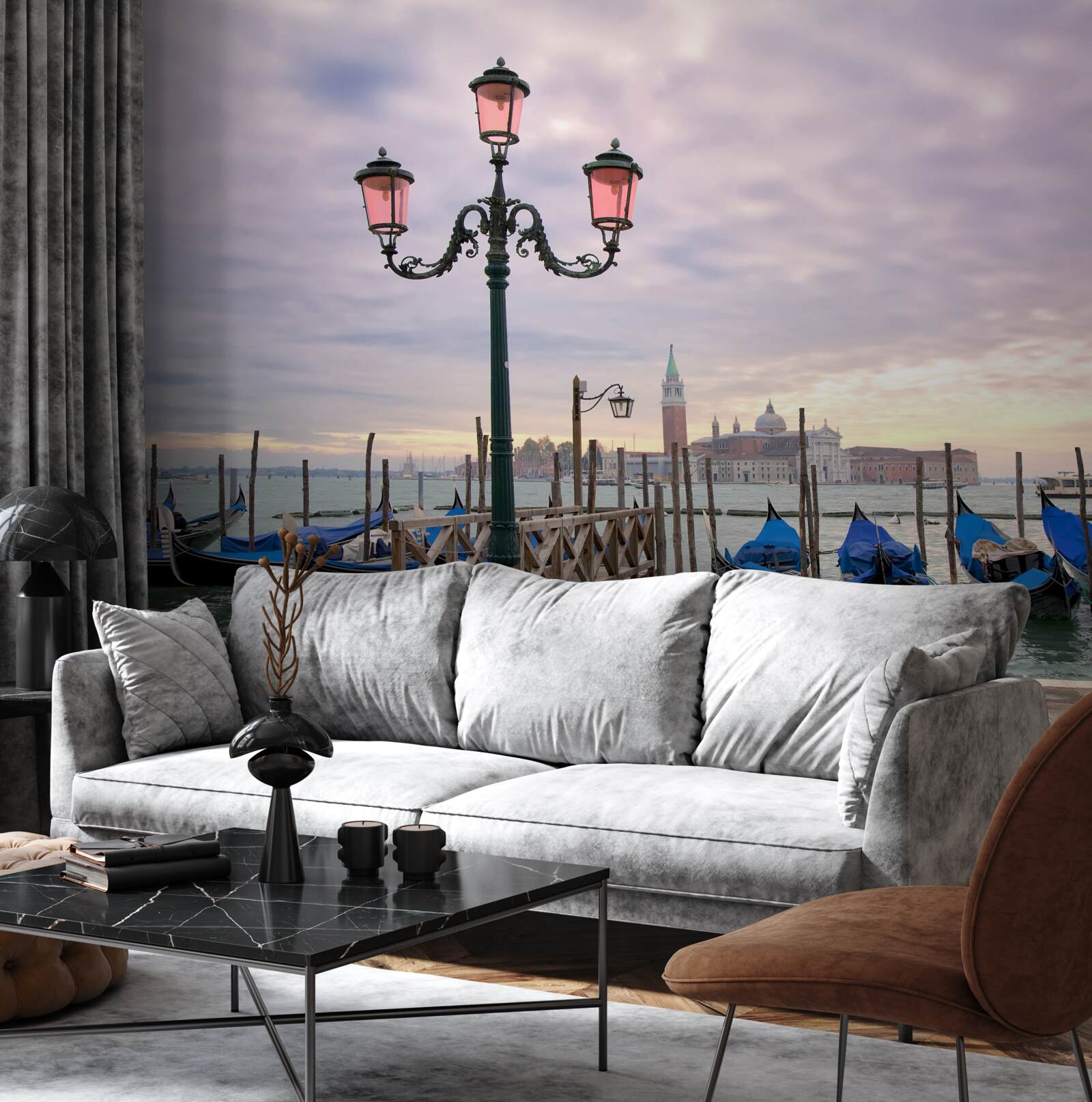 Фотошпалери венеціанські гондоли на причалі