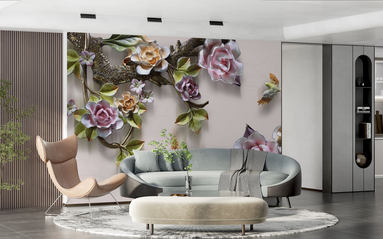 Фотошпалери чарівна гармонія гілок, прикрашених квітами