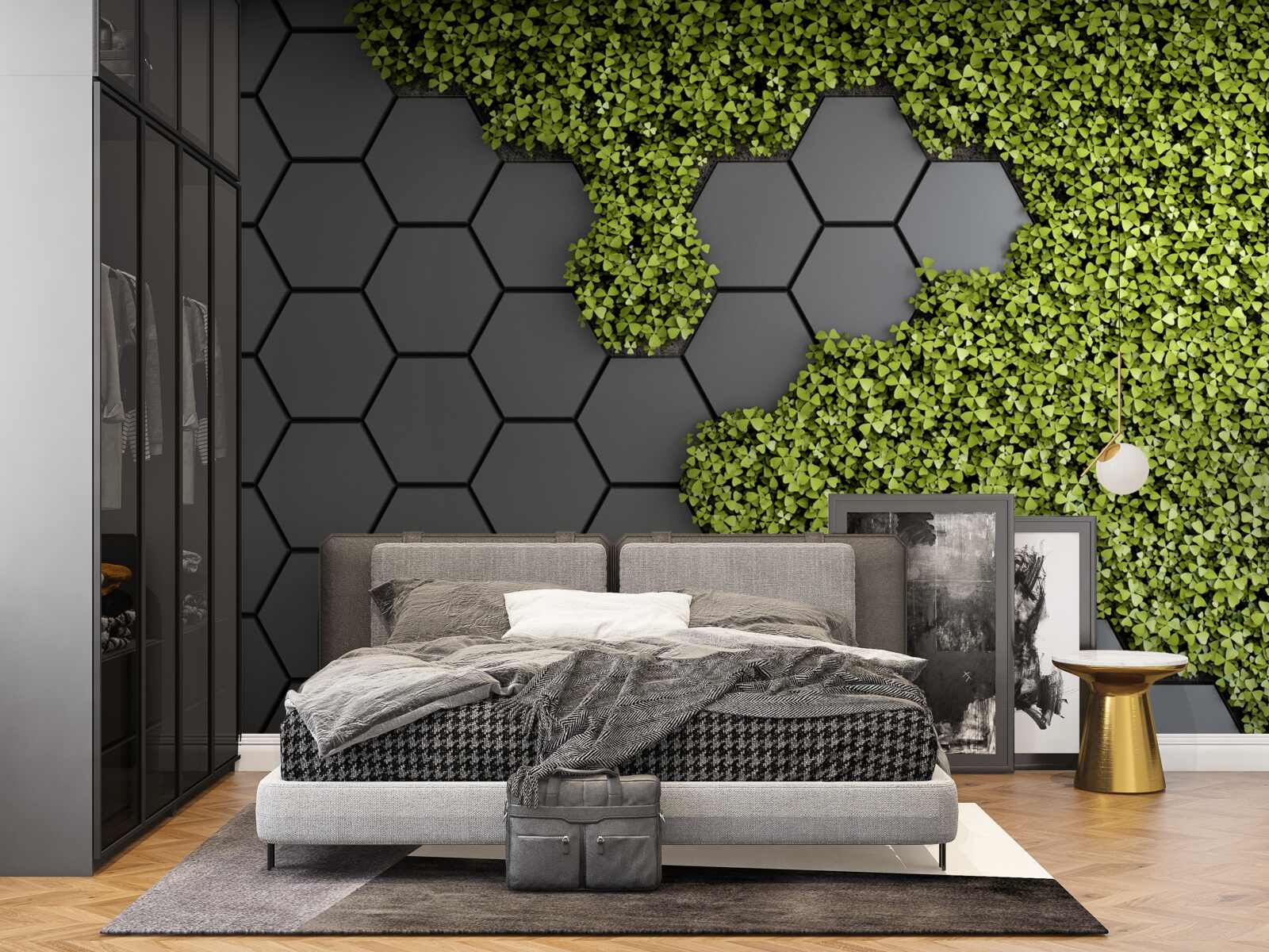 Фотошпалери кам'яна кладка вкрита зеленим мохом