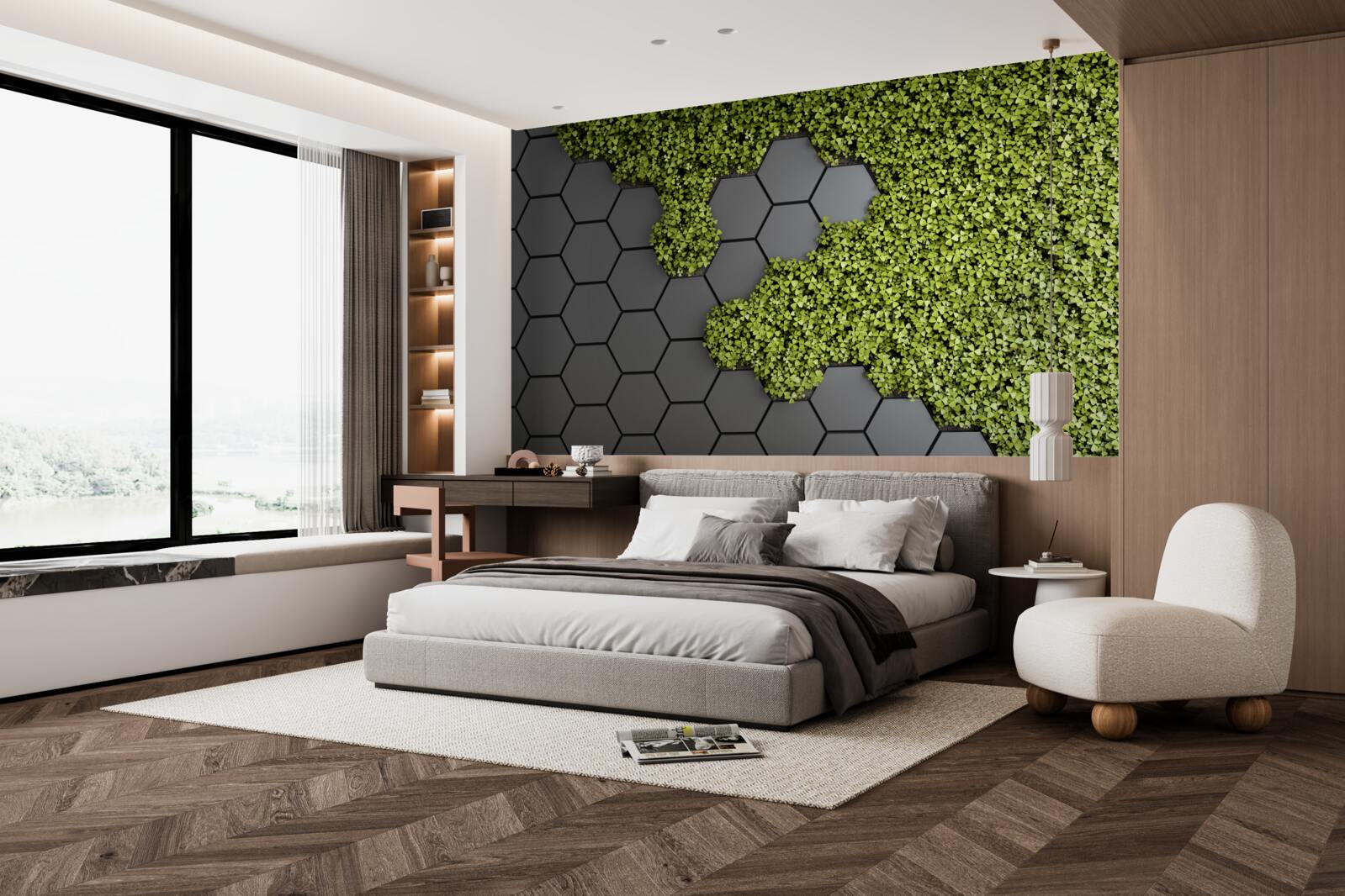 Фотошпалери кам'яна кладка вкрита зеленим мохом