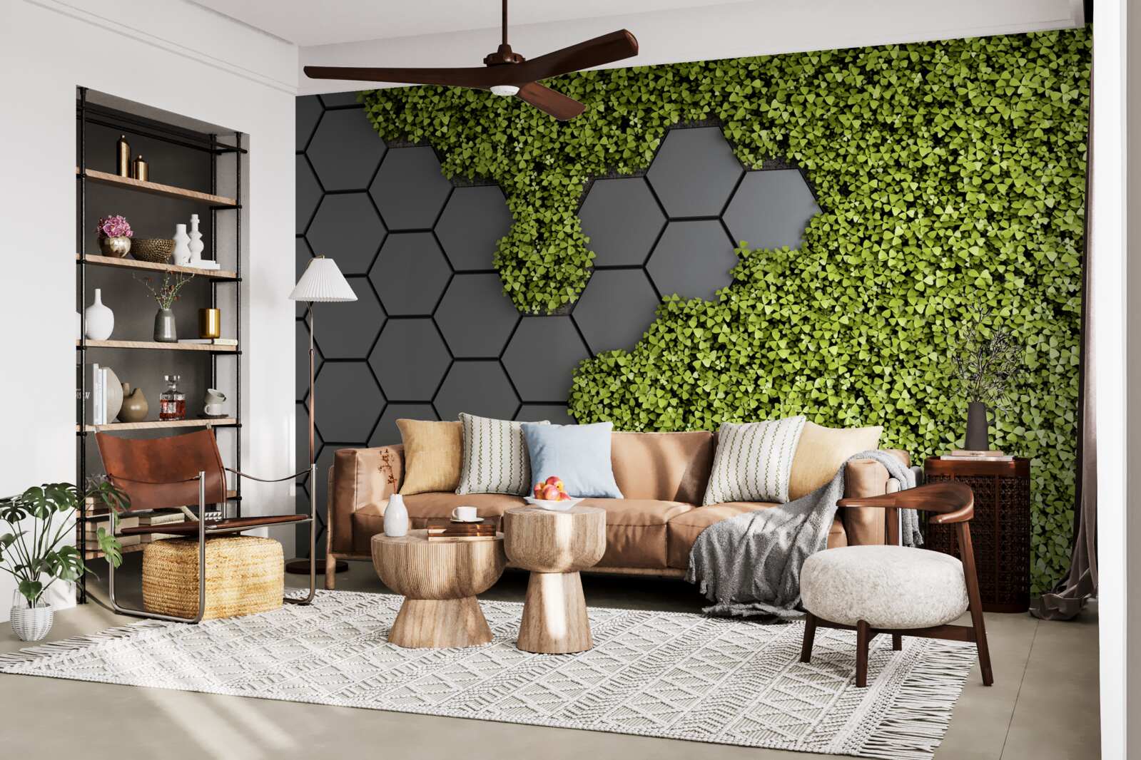 Фотошпалери кам'яна кладка вкрита зеленим мохом