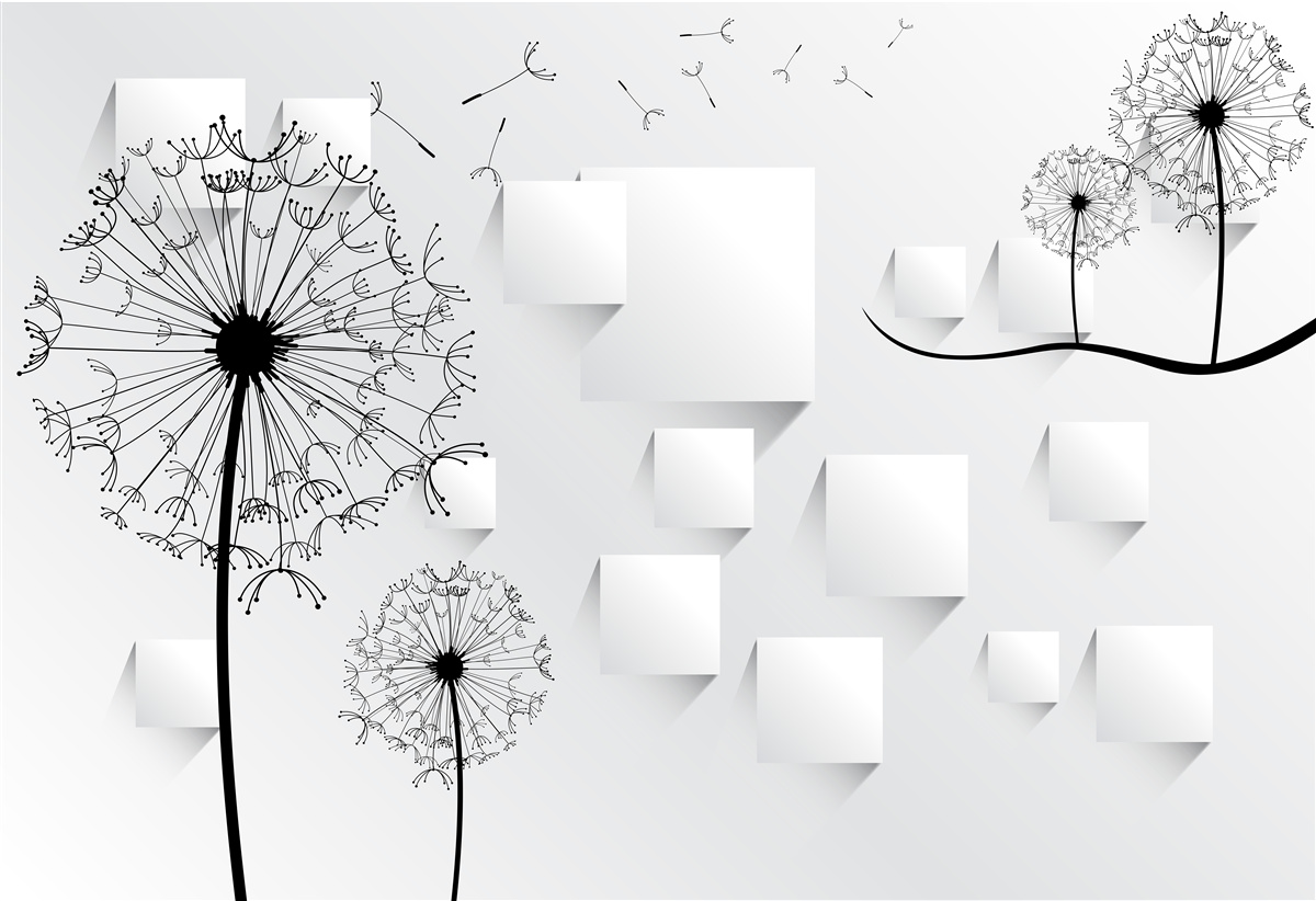 Фотошпалери кульбаба гойдається на вітрі