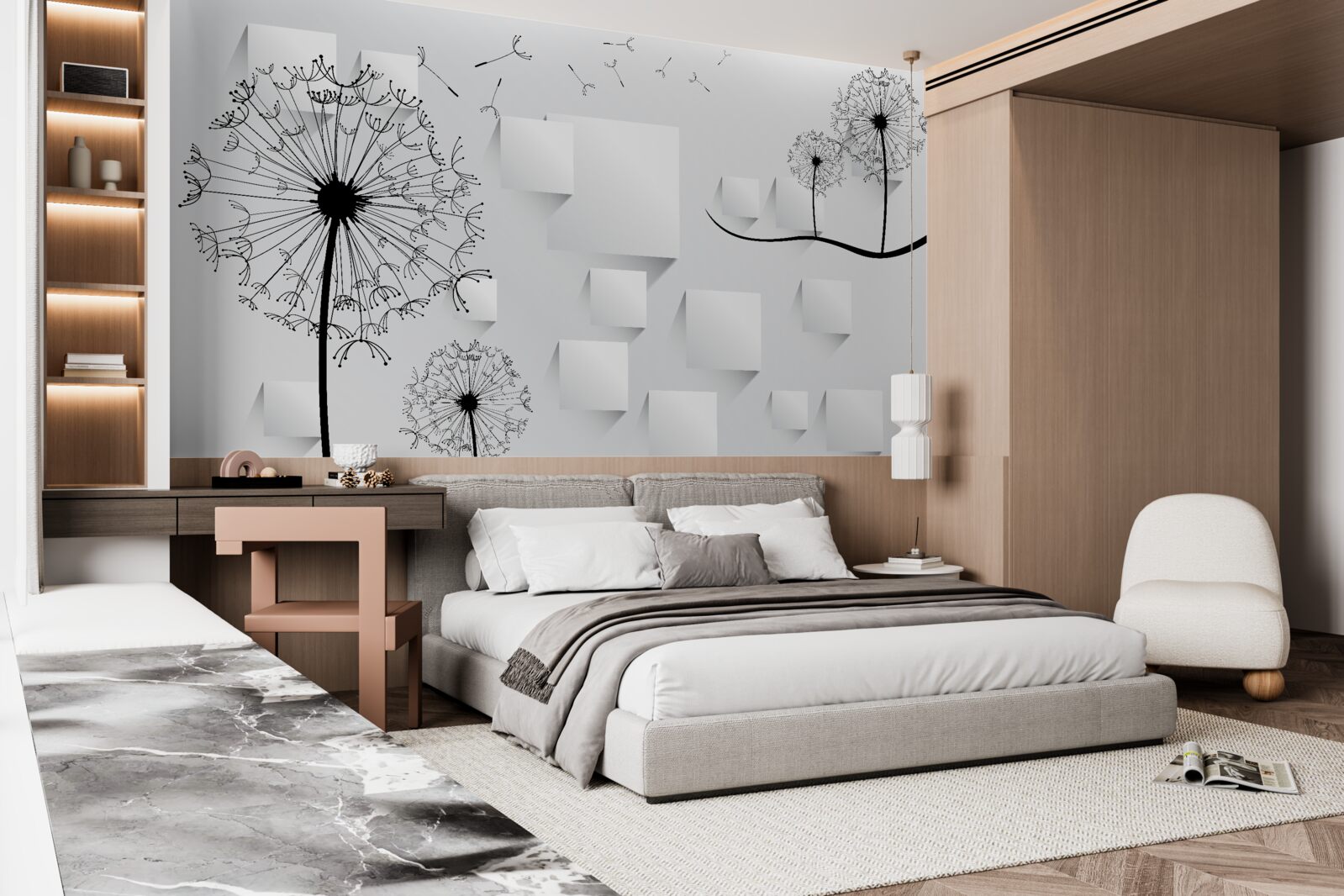 Фотошпалери кульбаба гойдається на вітрі