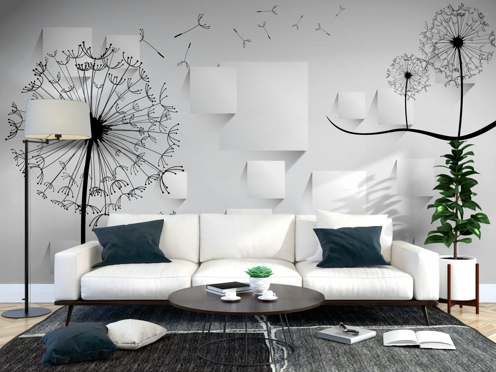 Фотошпалери кульбаба гойдається на вітрі