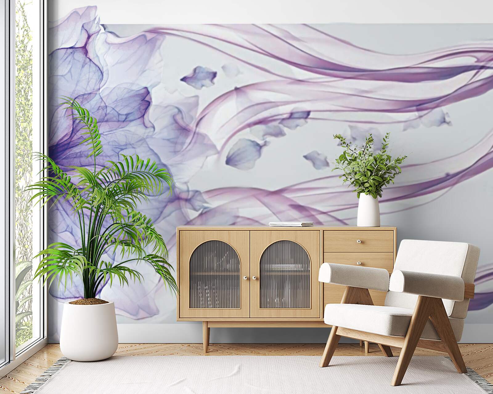 Фотошпалери квітка з прозорою блакиттю під поверхнею води